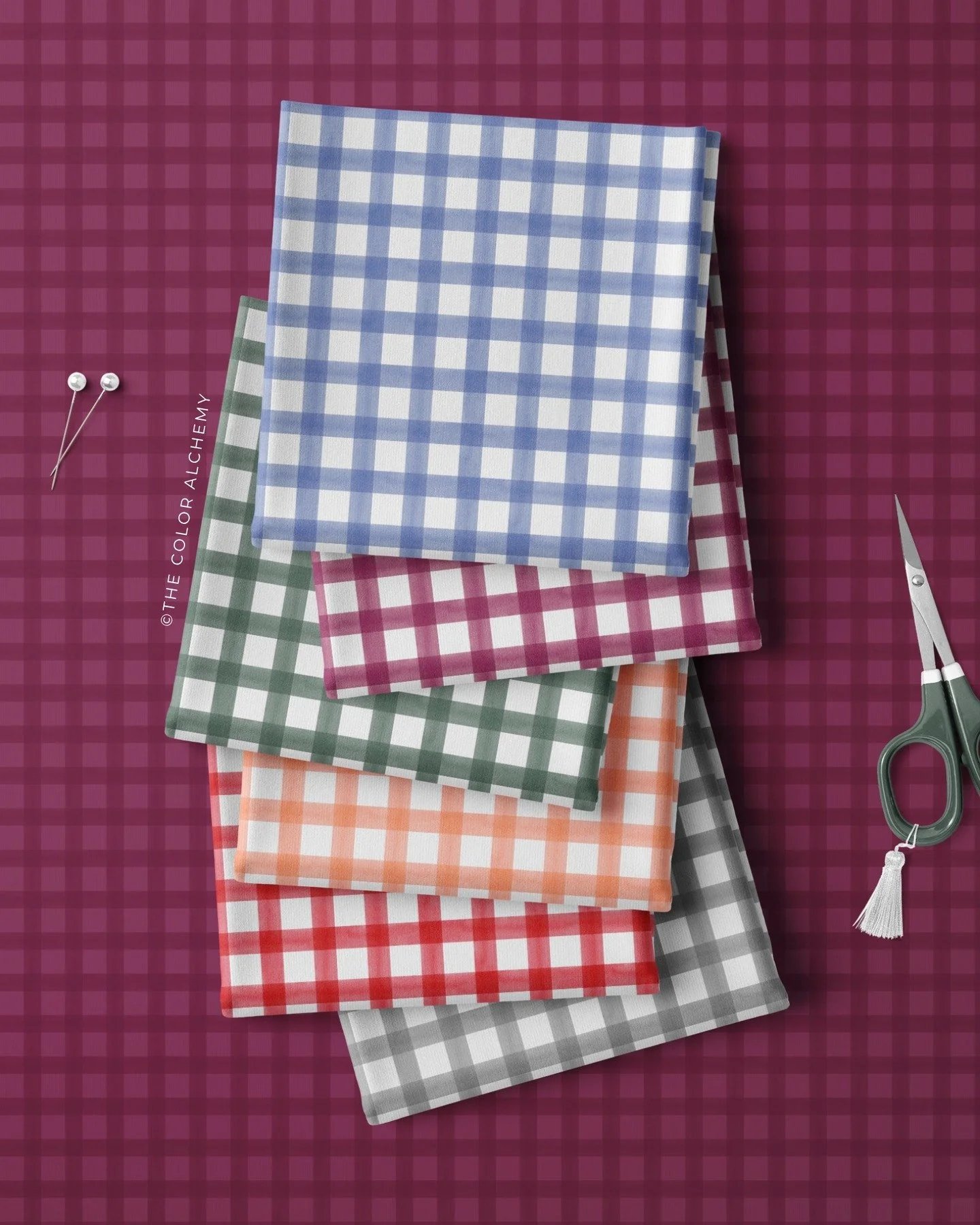 Hand-painted gingham &mdash; a timeless classic with a watercolor twist. 🎨 These checks lean into warm, autumn-inspired hues: russet red, burnt orange, forest green, and soft plum &mdash; colours that feel like crisp leaves and slow weekends. Which 