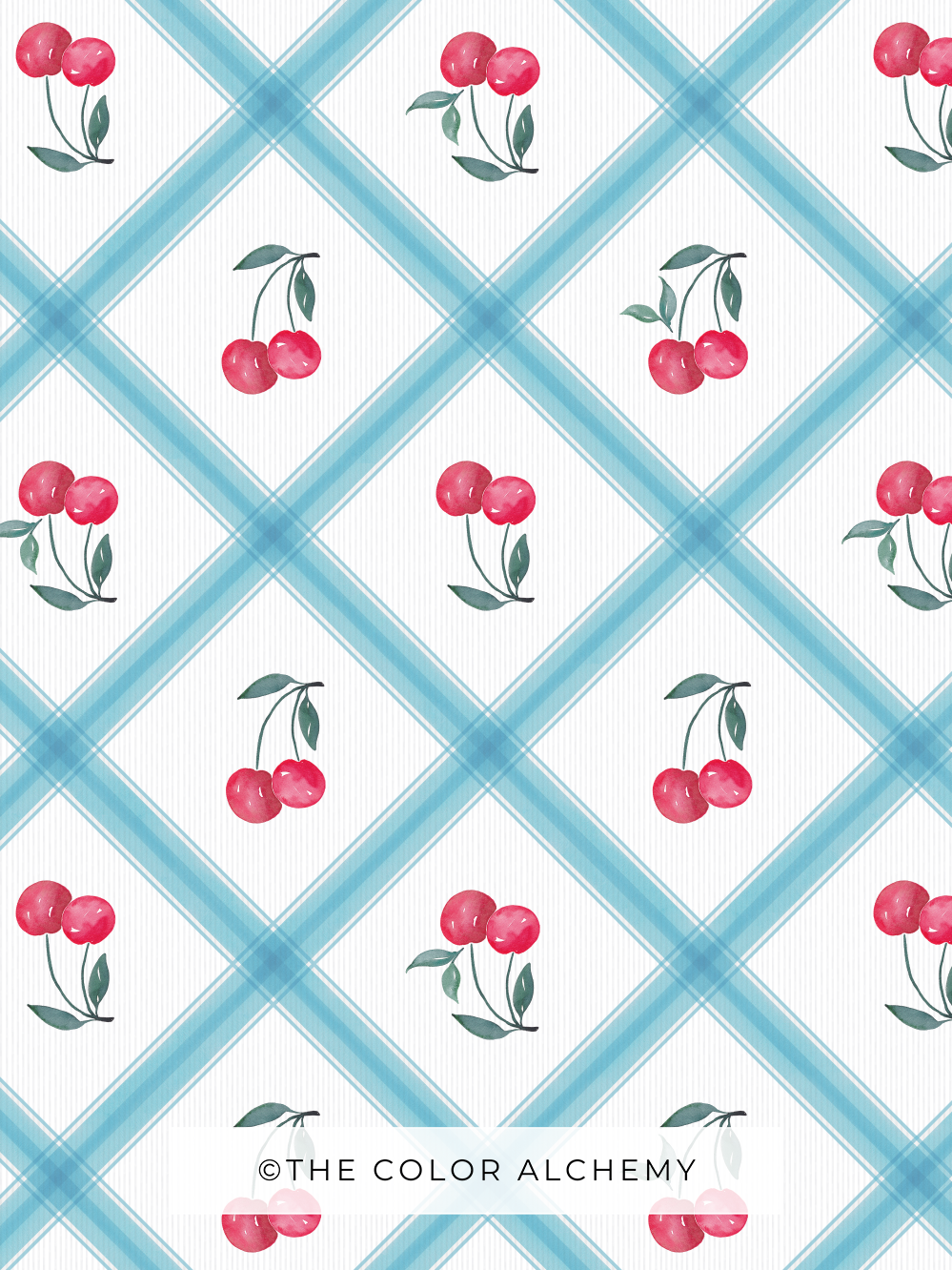 Cherry Diamond Lattice Sky Blue