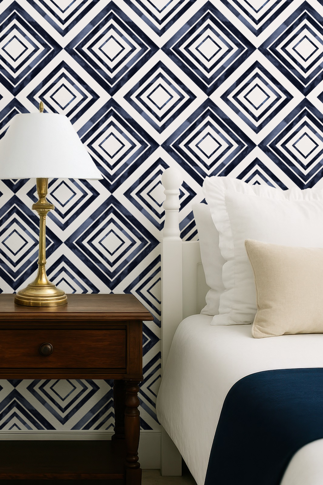 Navy Blue Geometric Wallpaper.png
