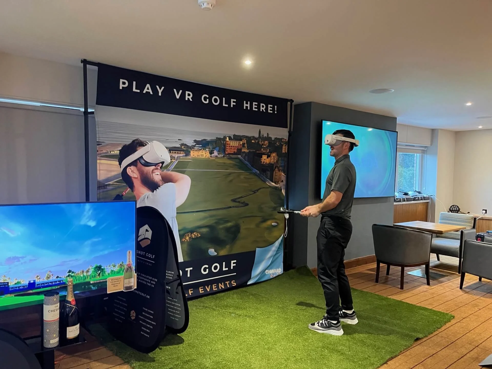 VR golf game for networking meeting.