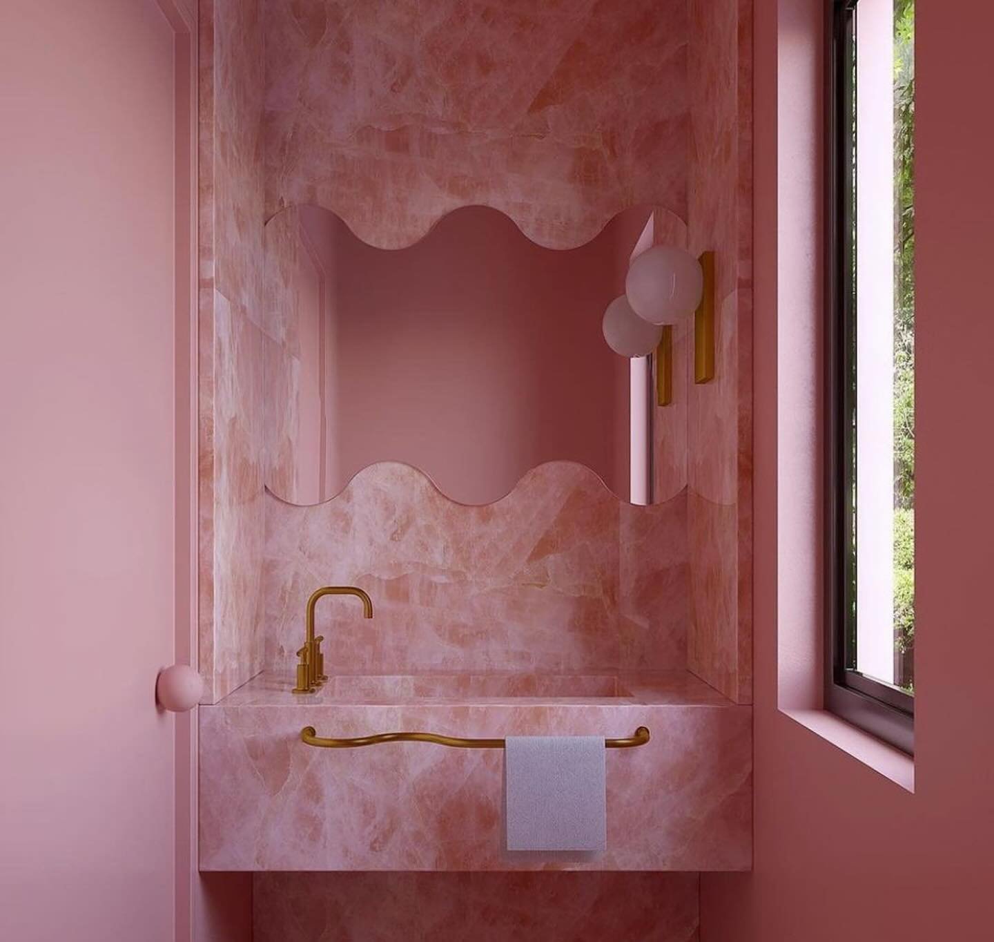 Hello pink @design_hunger 

-
#bathroominspiration #pinkinterior
