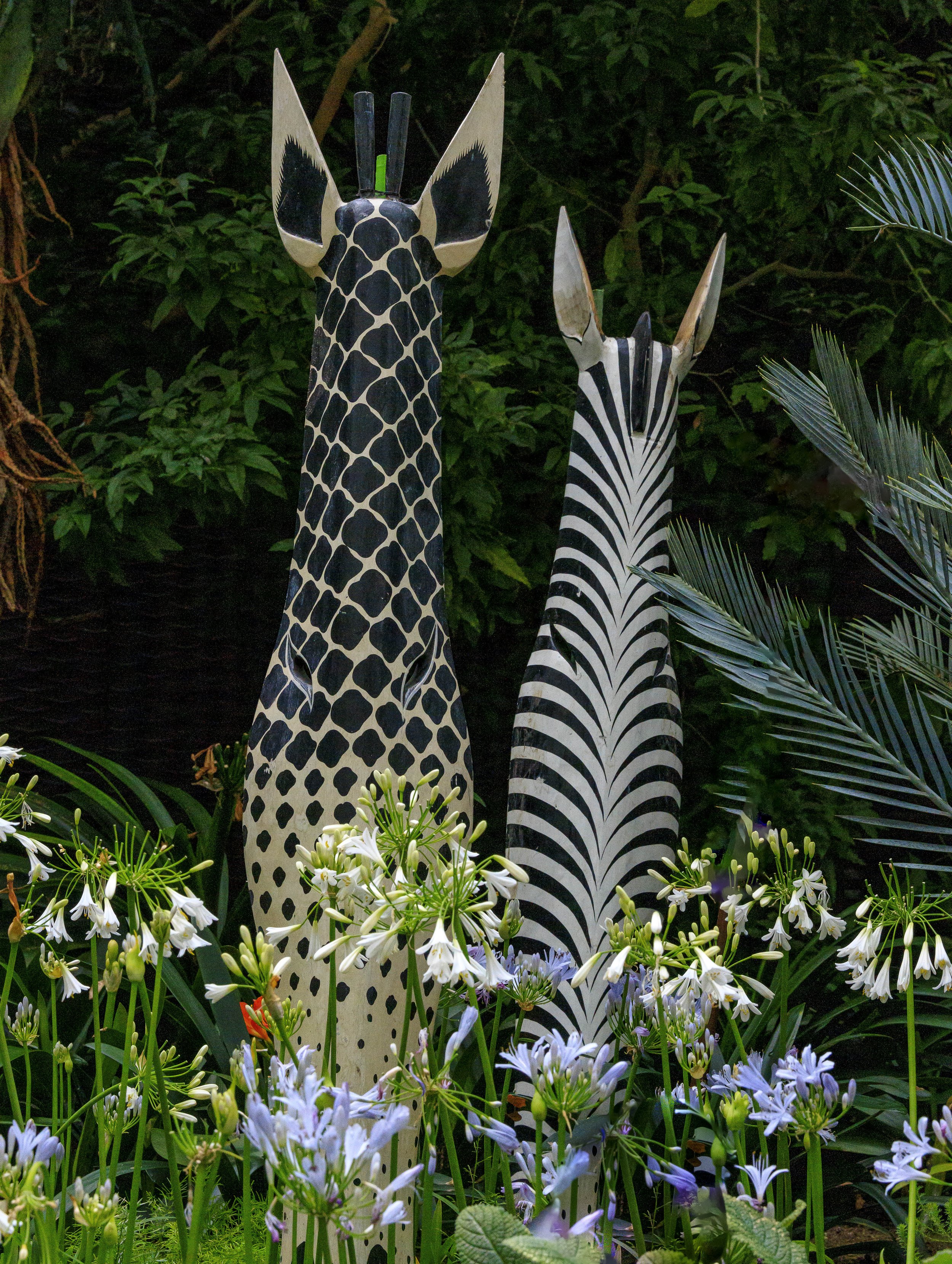 Zebra and Giraffe - Gardens by the Bay, Singapore