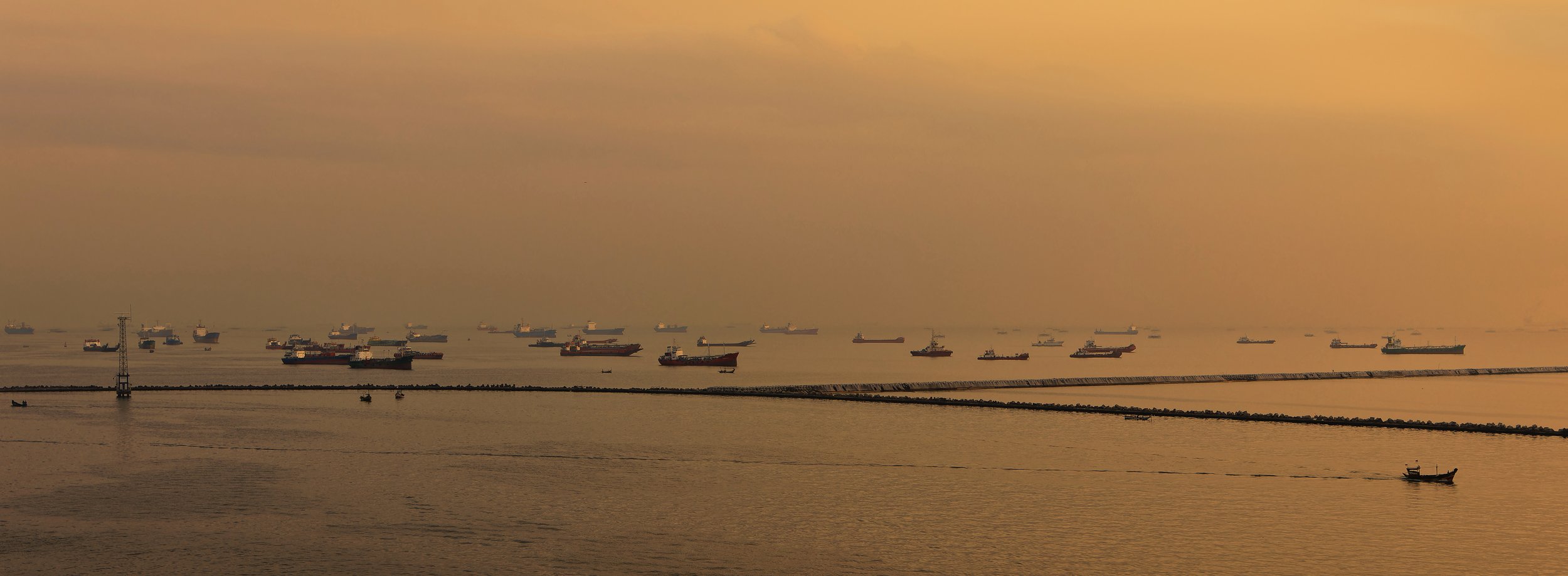 Dawn in Jakarta Harbour - Indonesia
