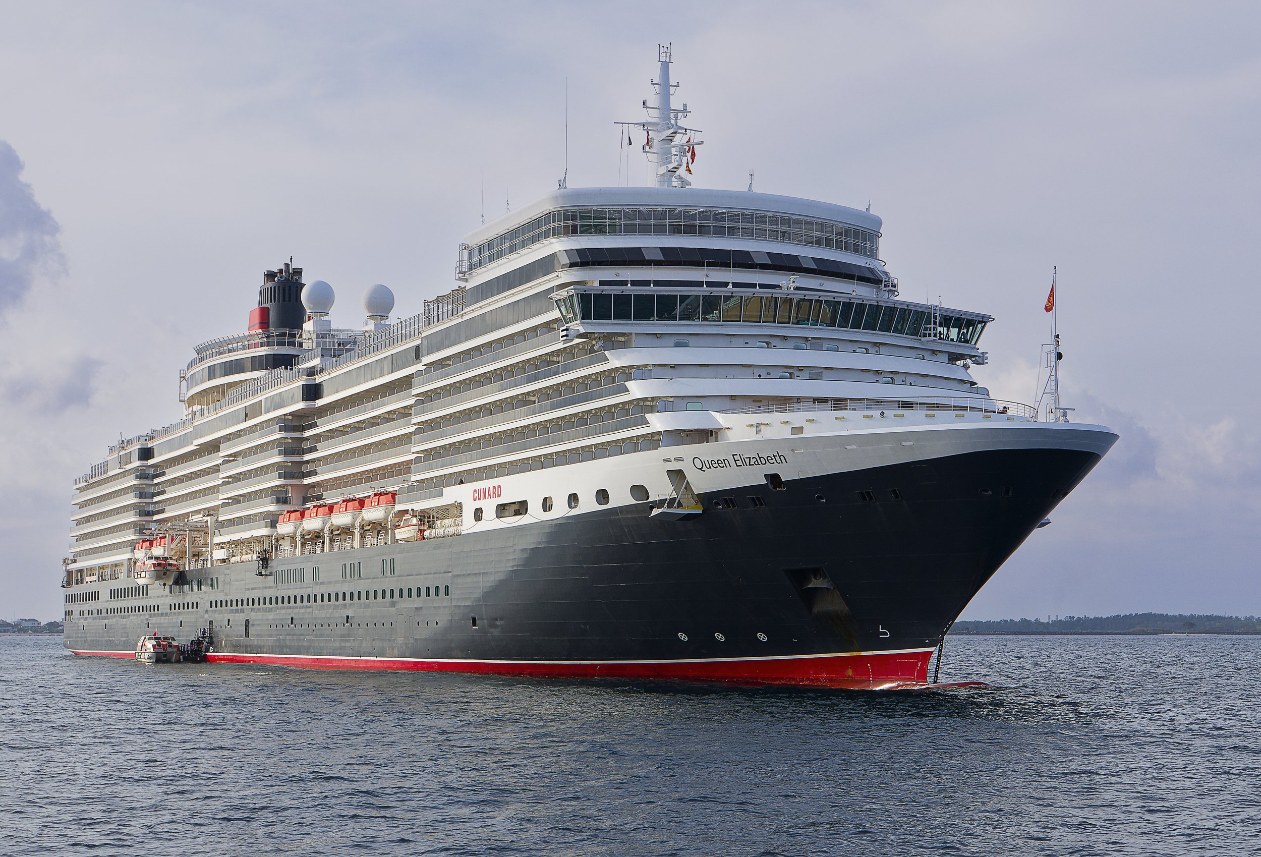 Queen Elizabeth at Anchor