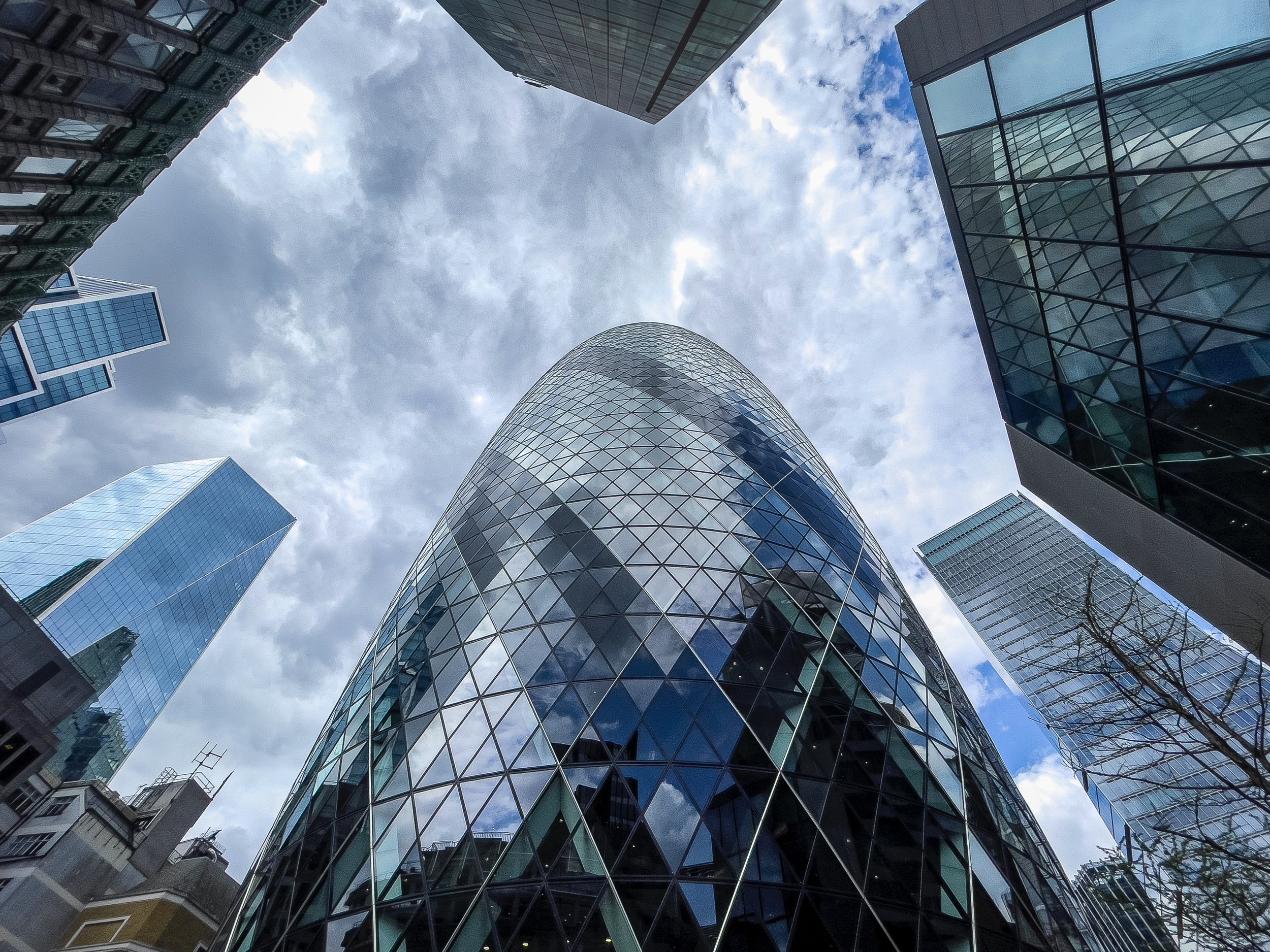 Looking up at the Gherkin