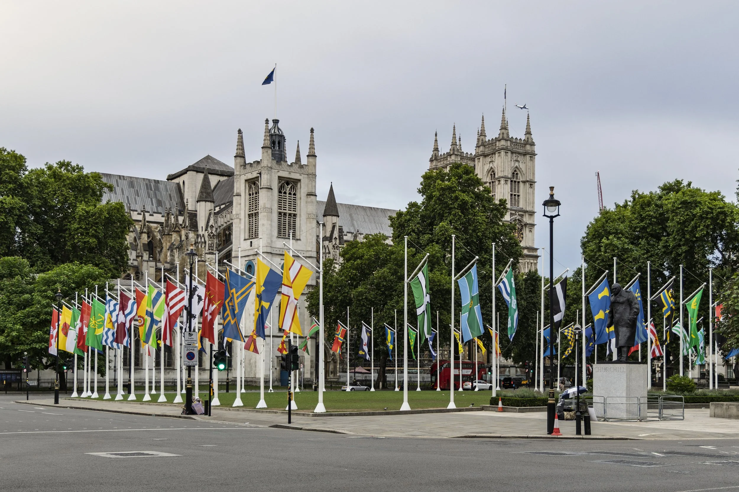 Flags at Westminster Abbey
