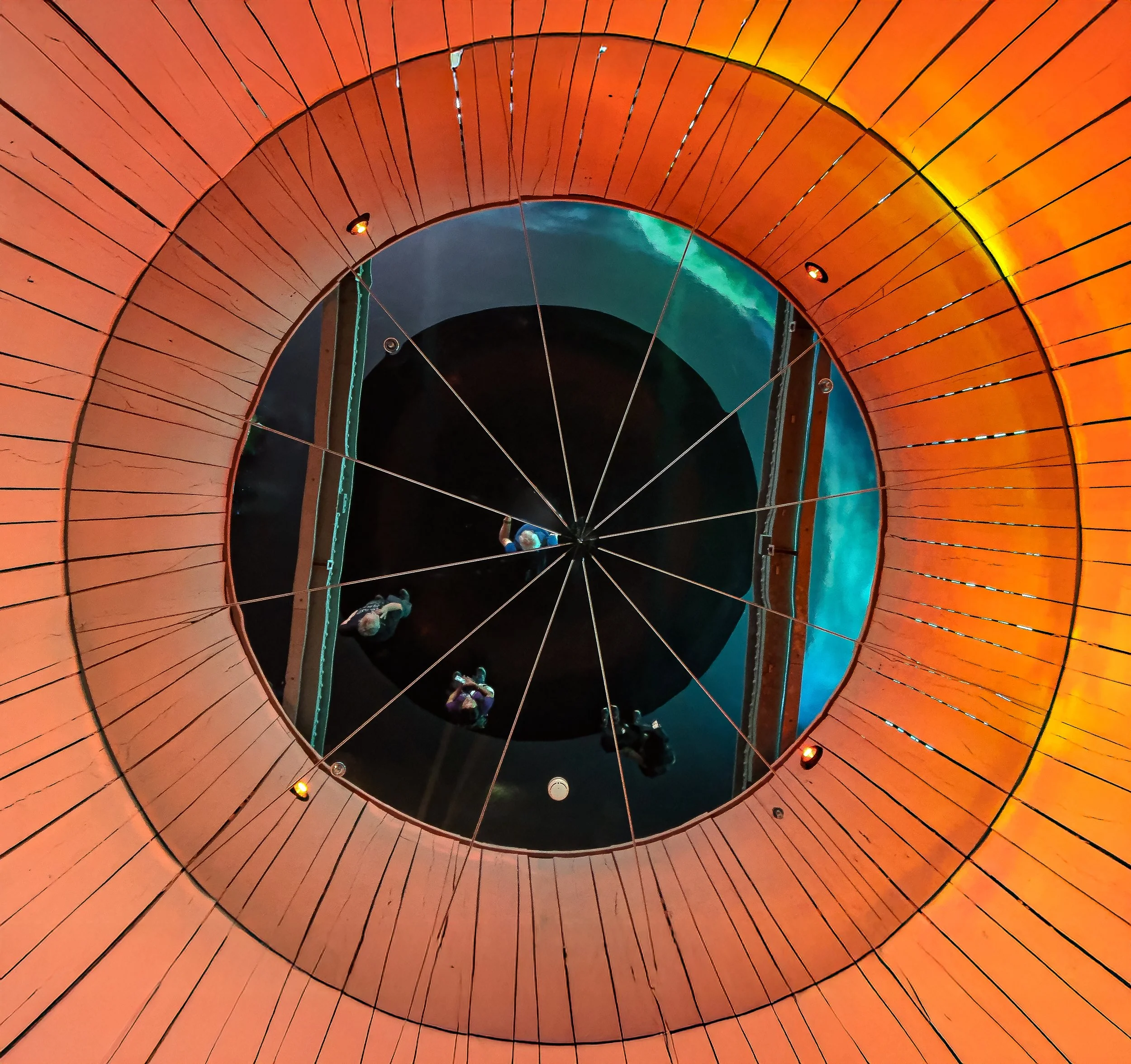 Looking up in Guinness Storehouse
