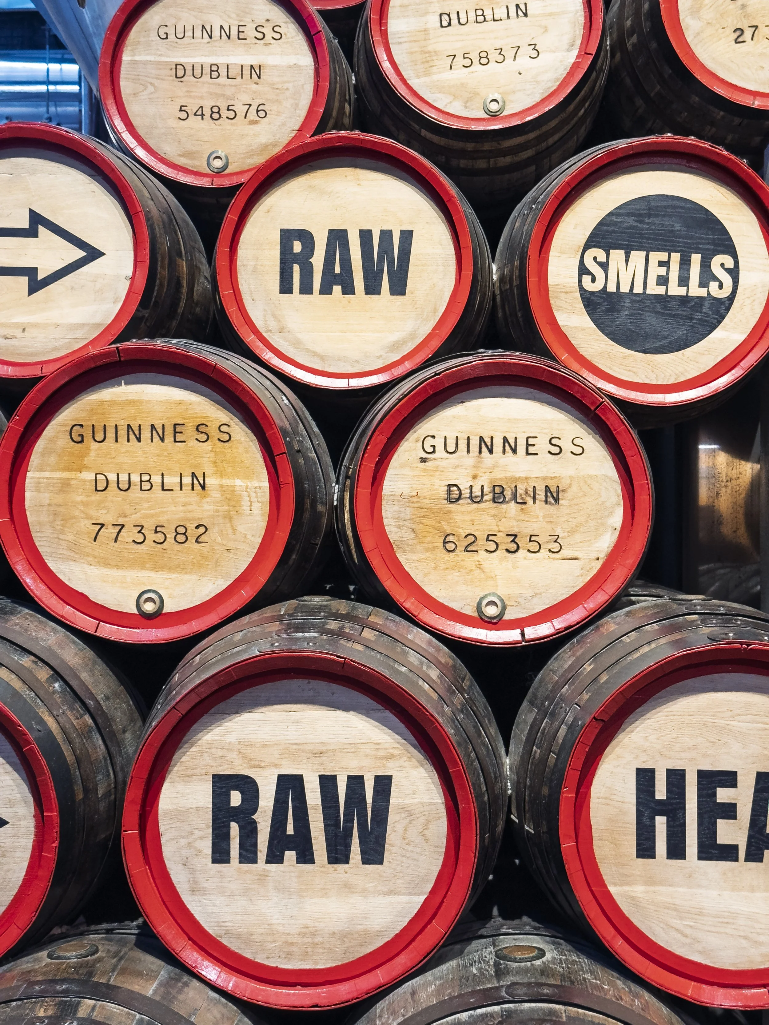 Barrels in the Guinness Storehouse
