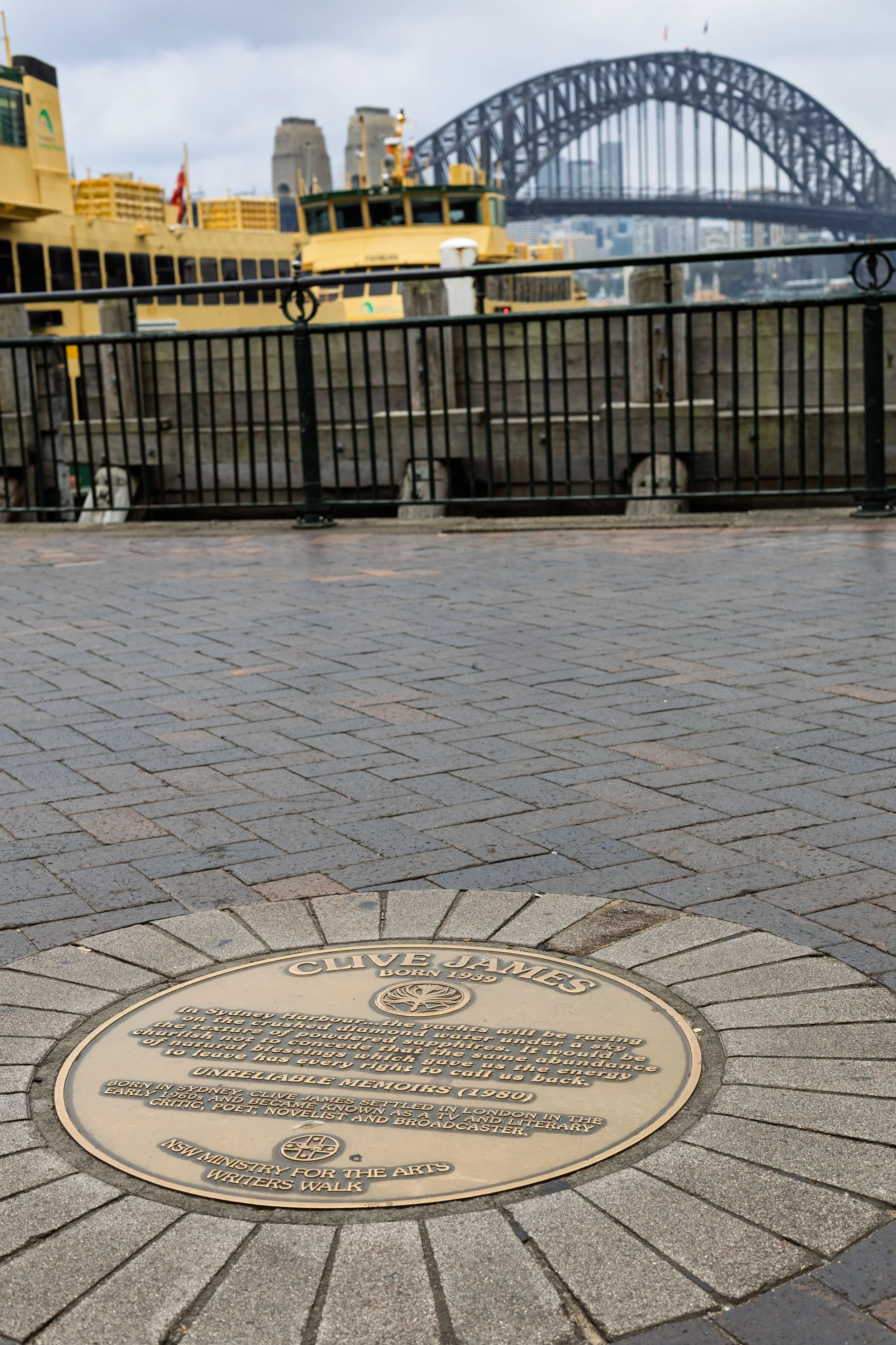 Clive James Plaque on Circular Quay