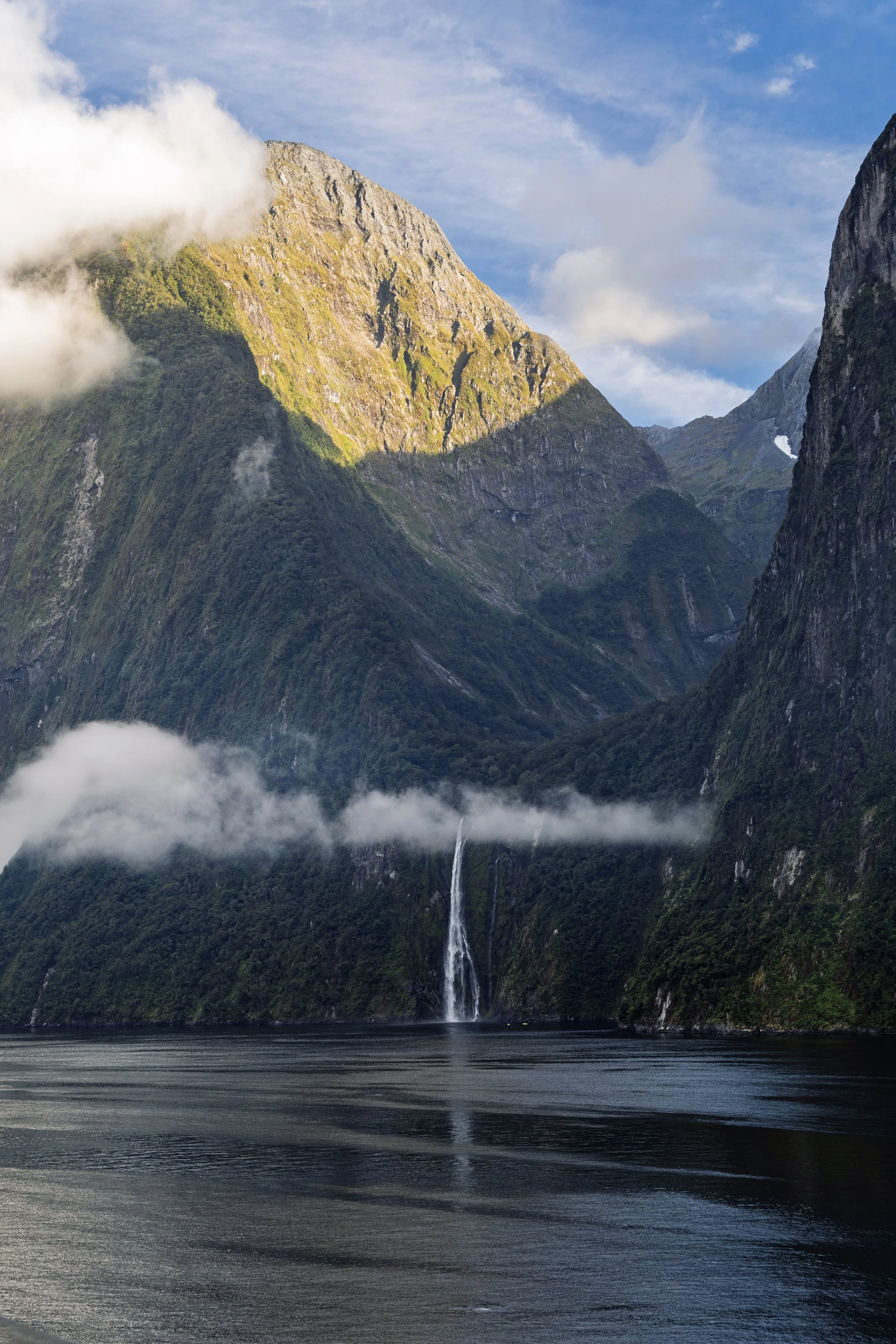 Waterfall in Milford Sound