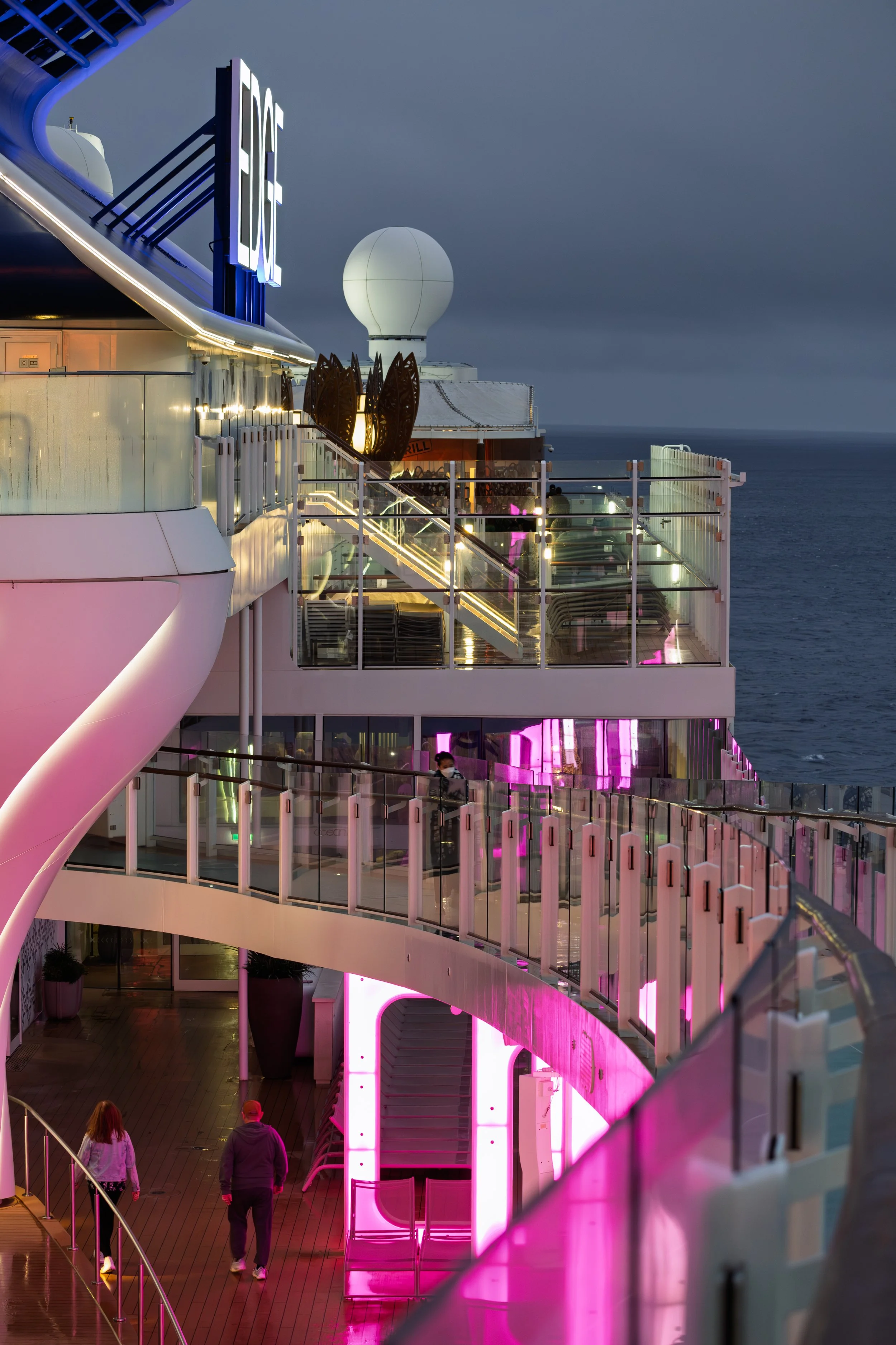 Pink Lights on Deck