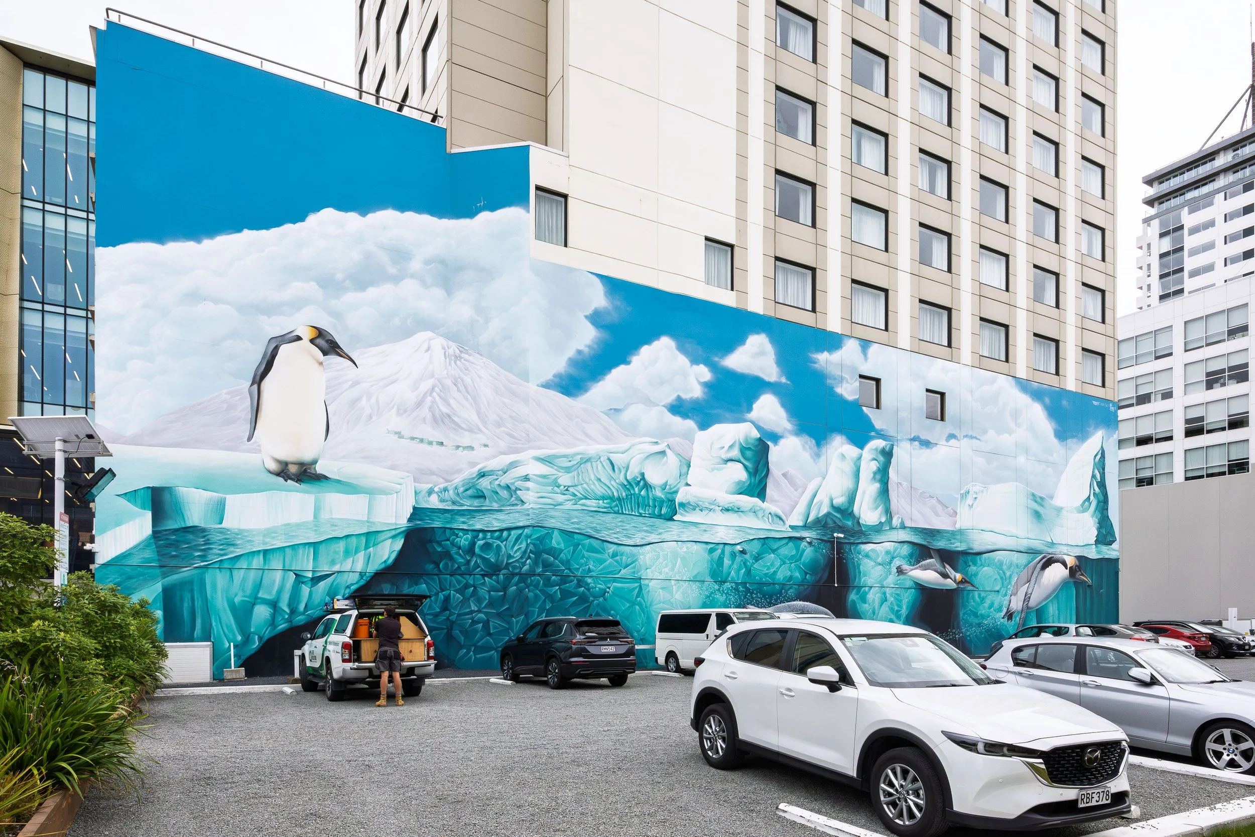 Penguin Mural in Christchurch 