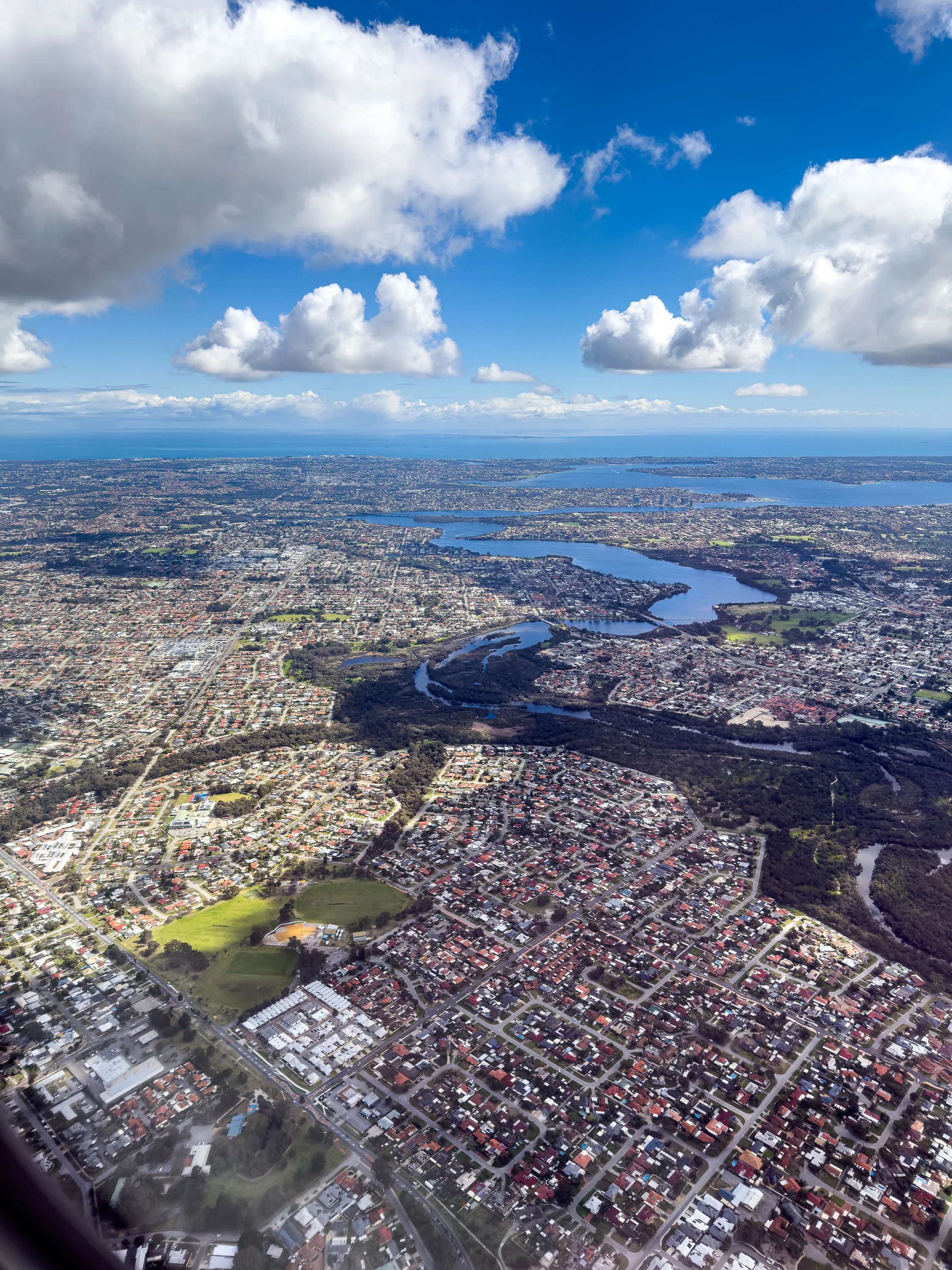 Aerial View of the Canning and Swan Rivers