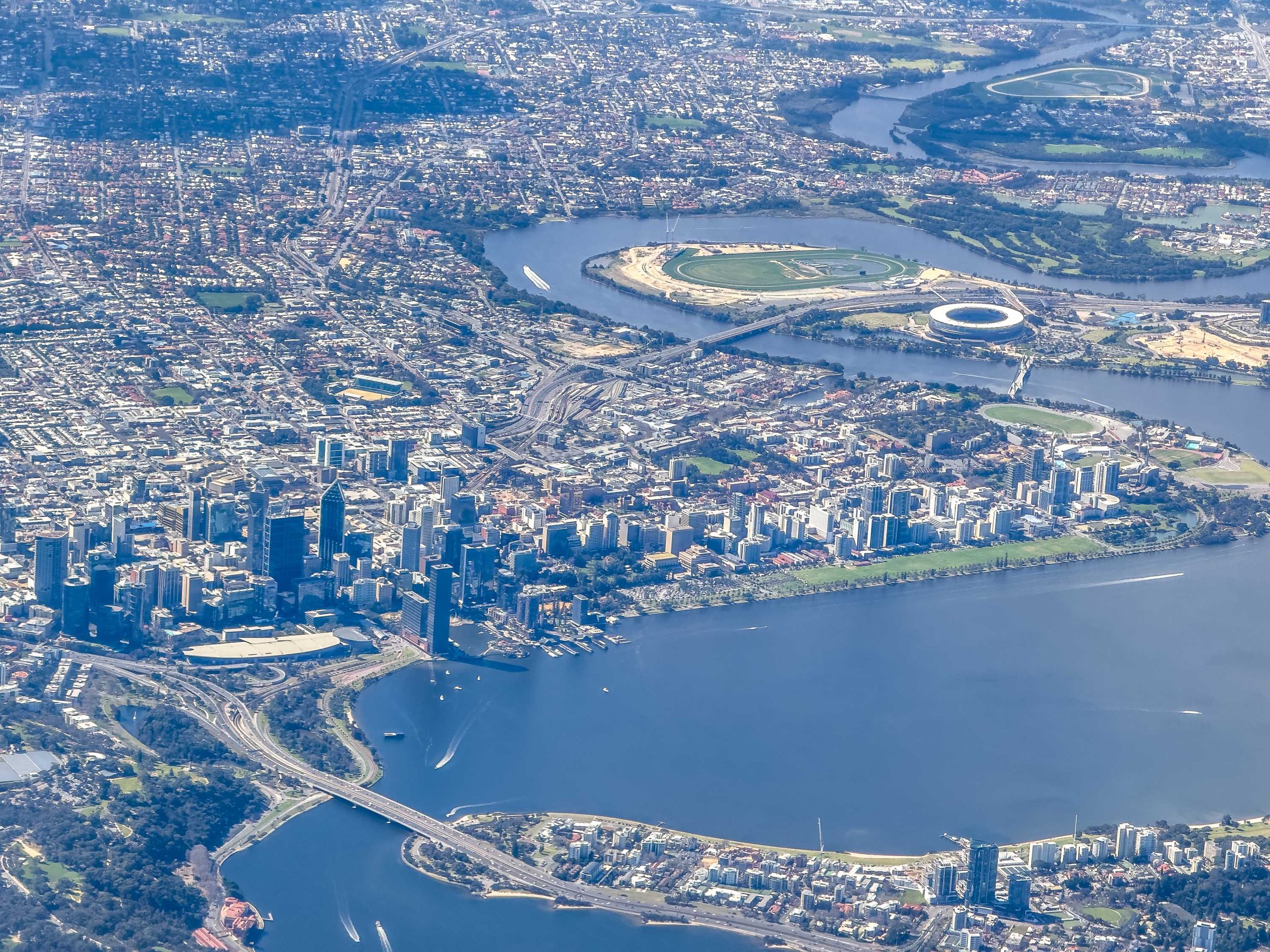 Aerial View of Perth Skyline