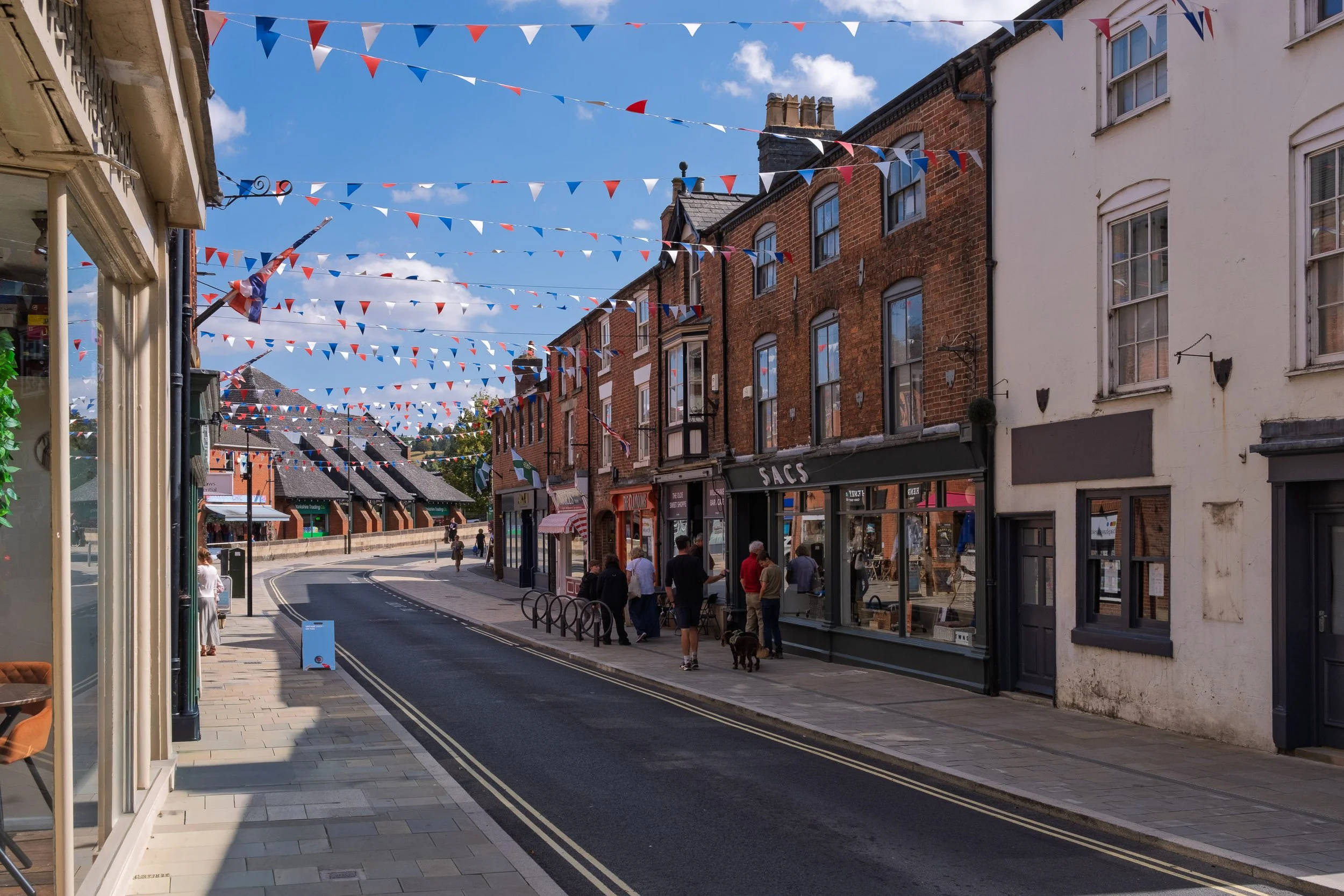 One of the Bunting lined streets in Ashbourne
