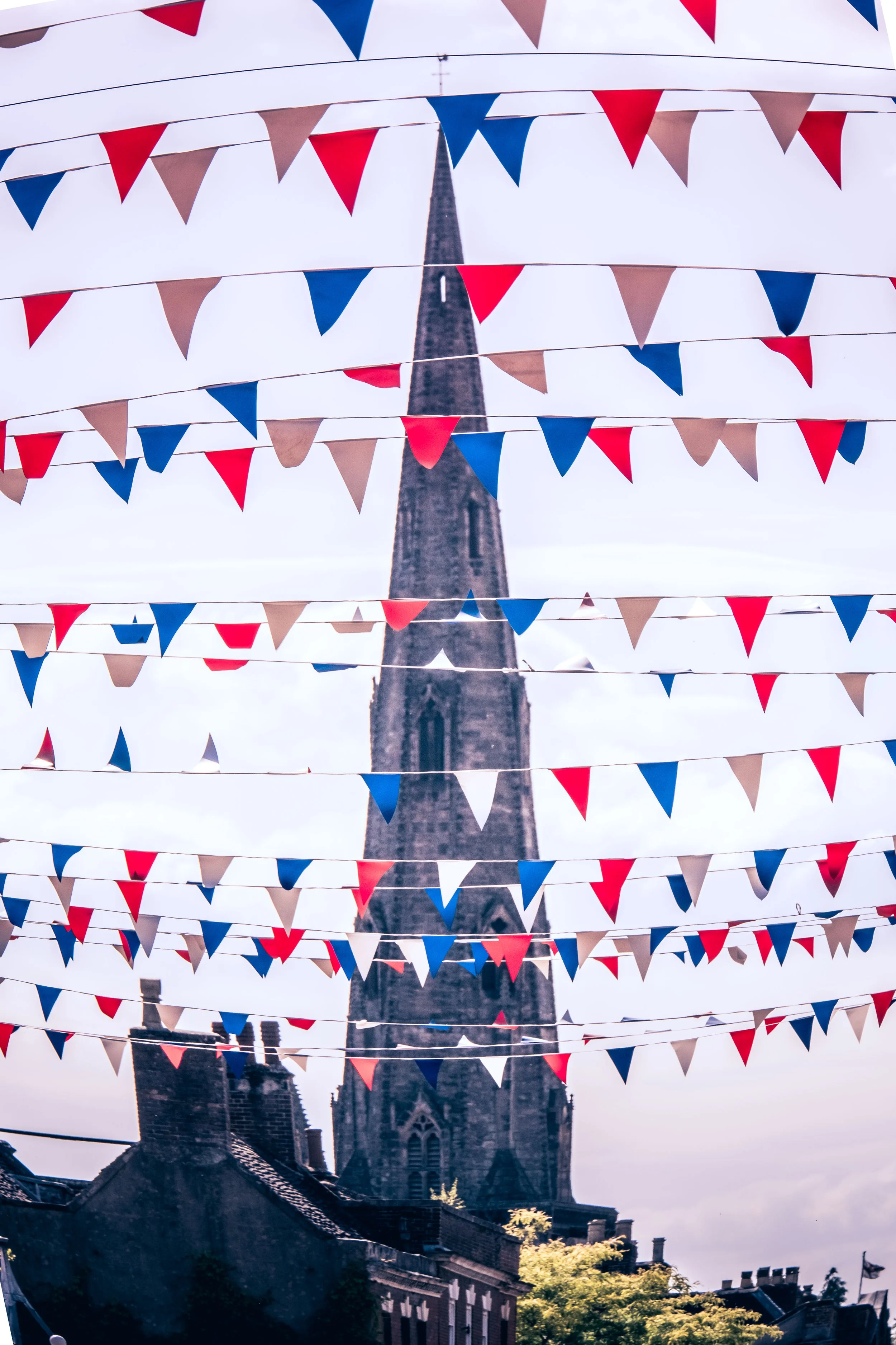 Church Tower Through Buntings