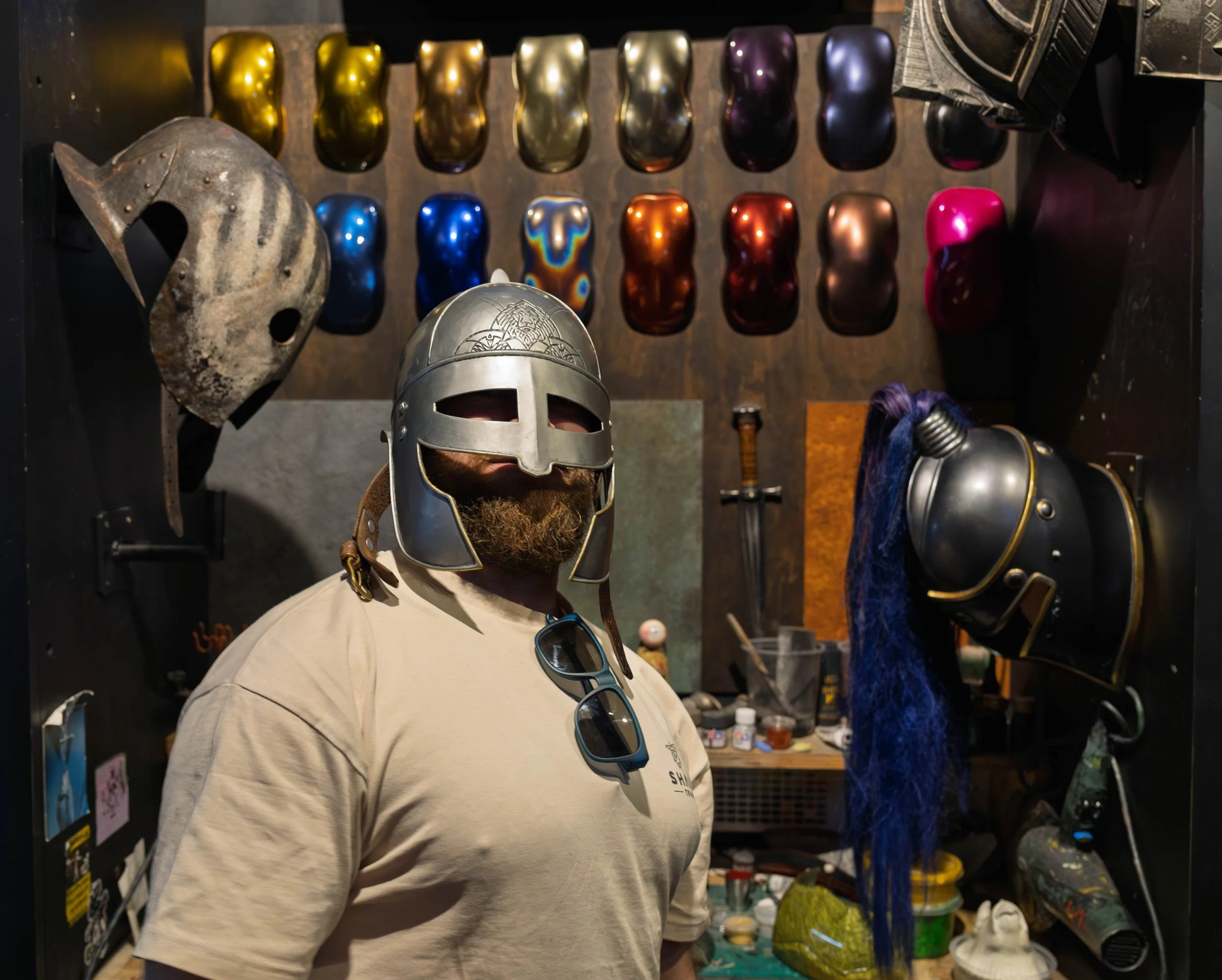 Trying on the Armour