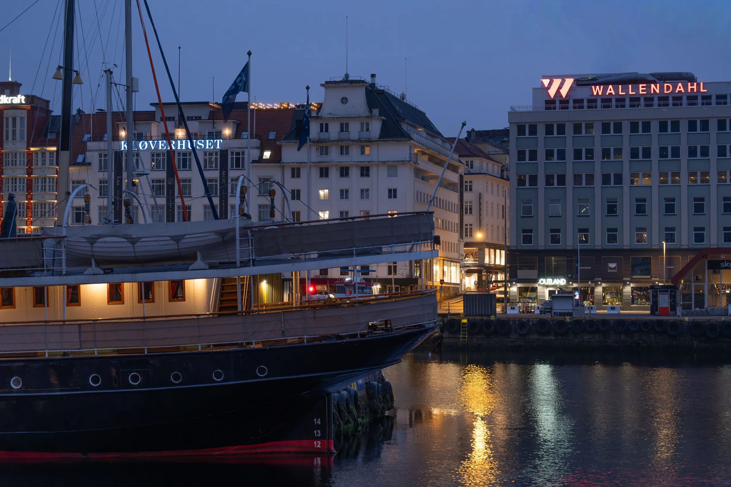 Boats in the Harbour in Bryggen