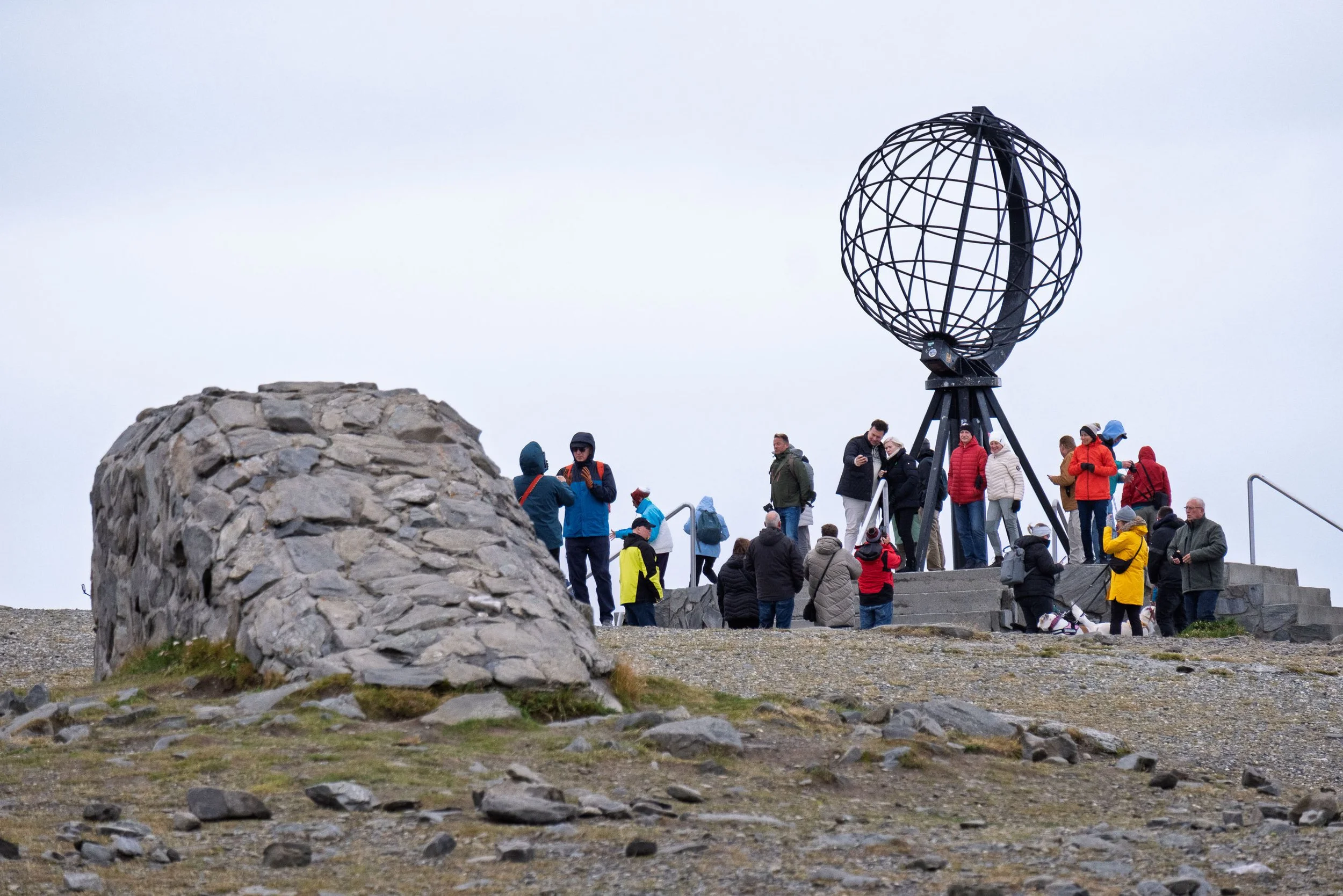 Crowd at the North Cape Marker