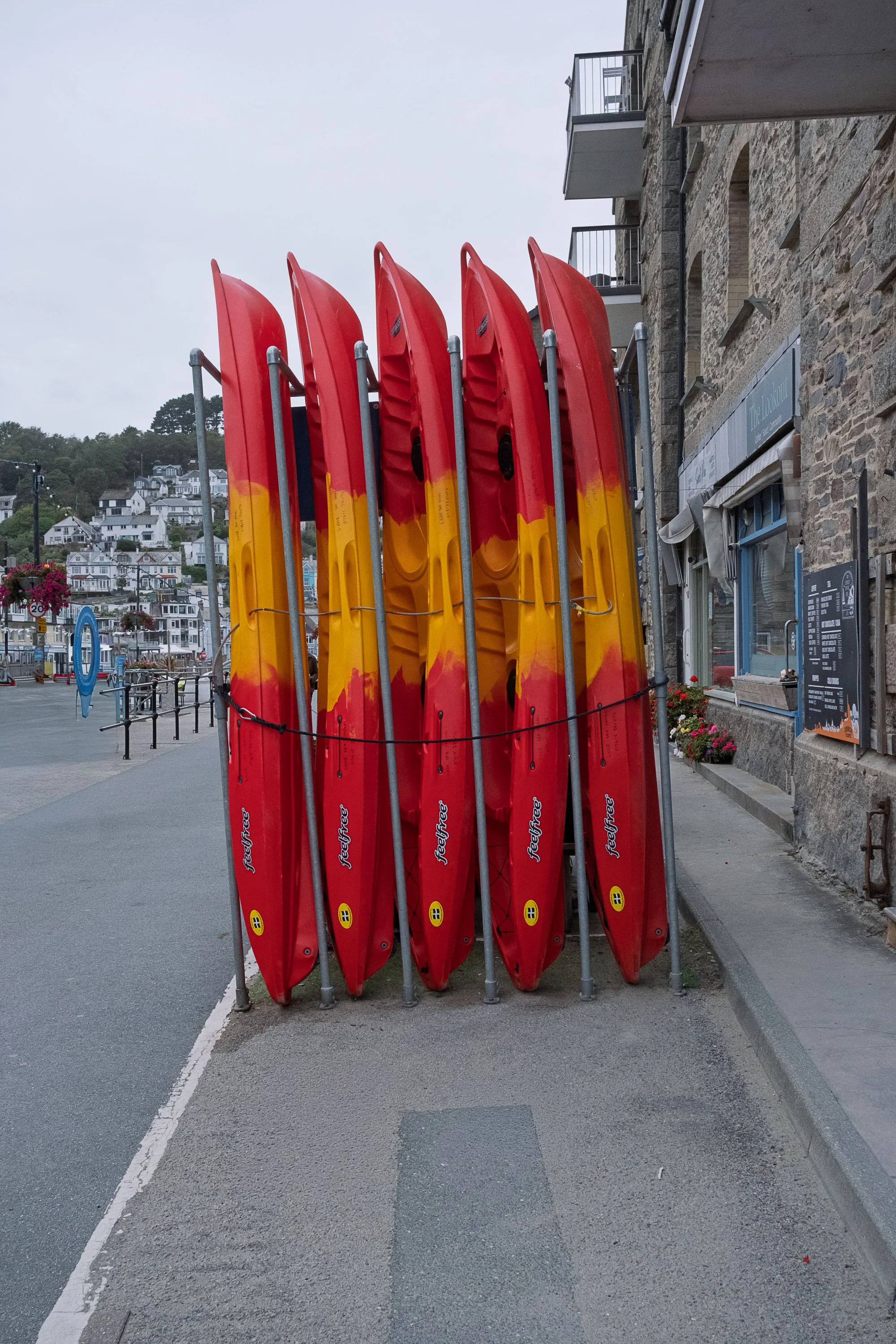 Red and Yellow Kayaks at Looe