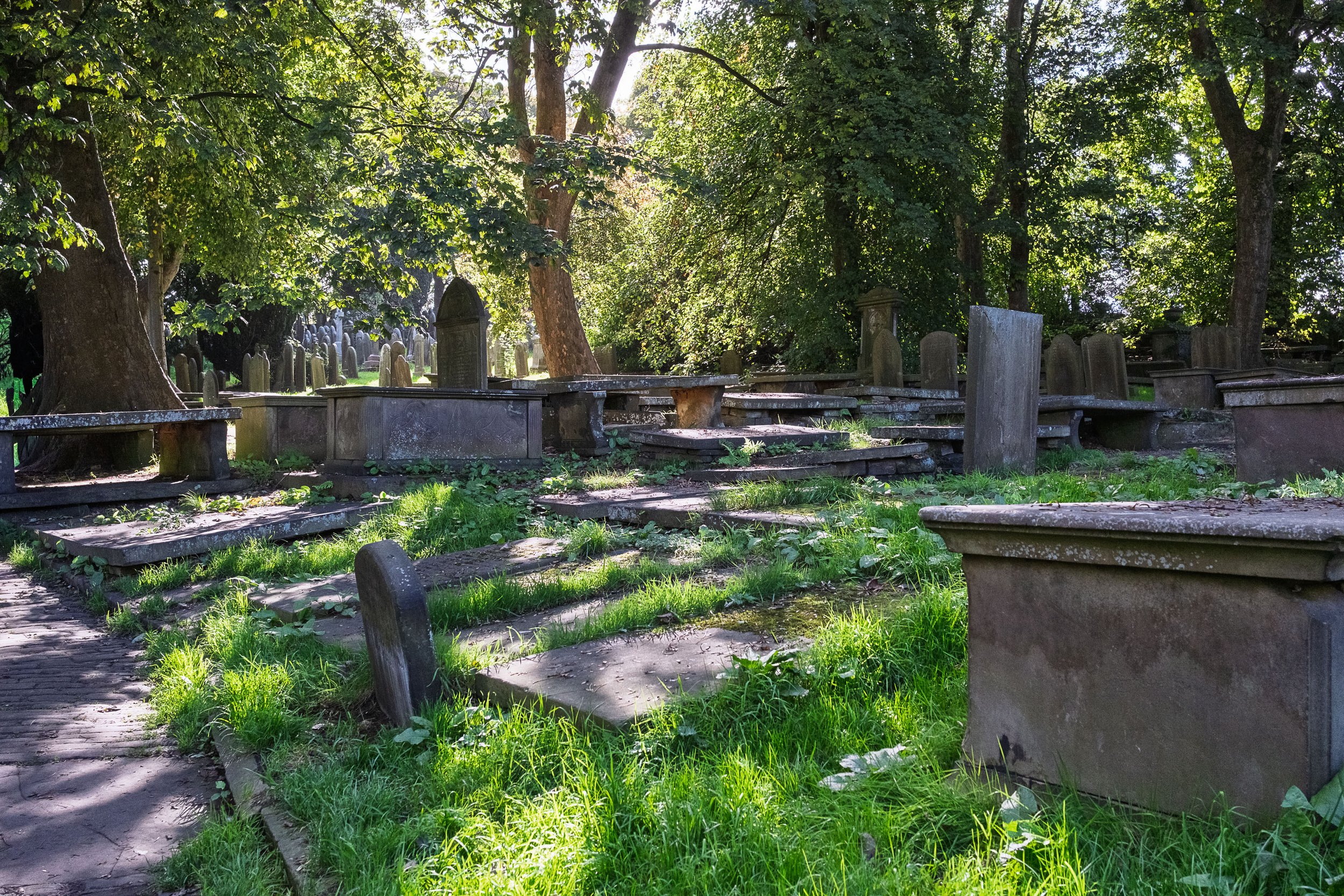 Gravestones in Haworth Church Yard