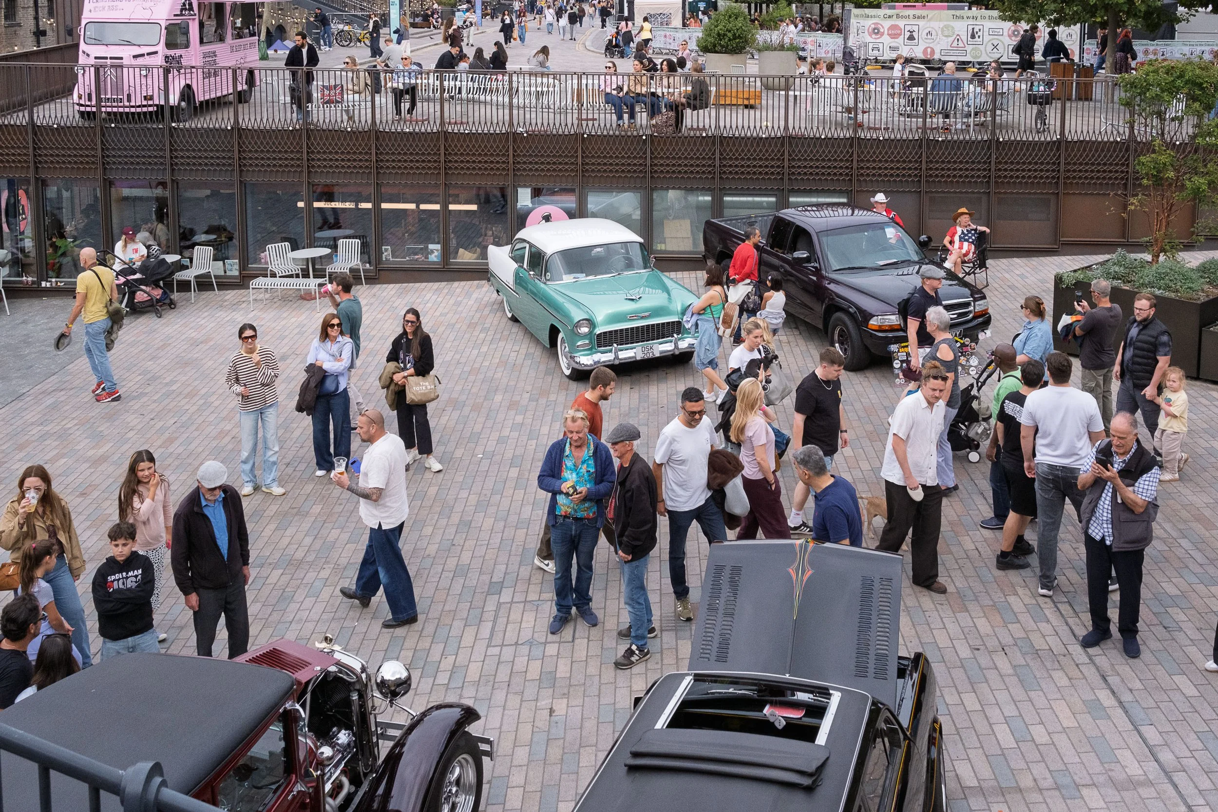 Looking Down on the Car Display at Coal Drops