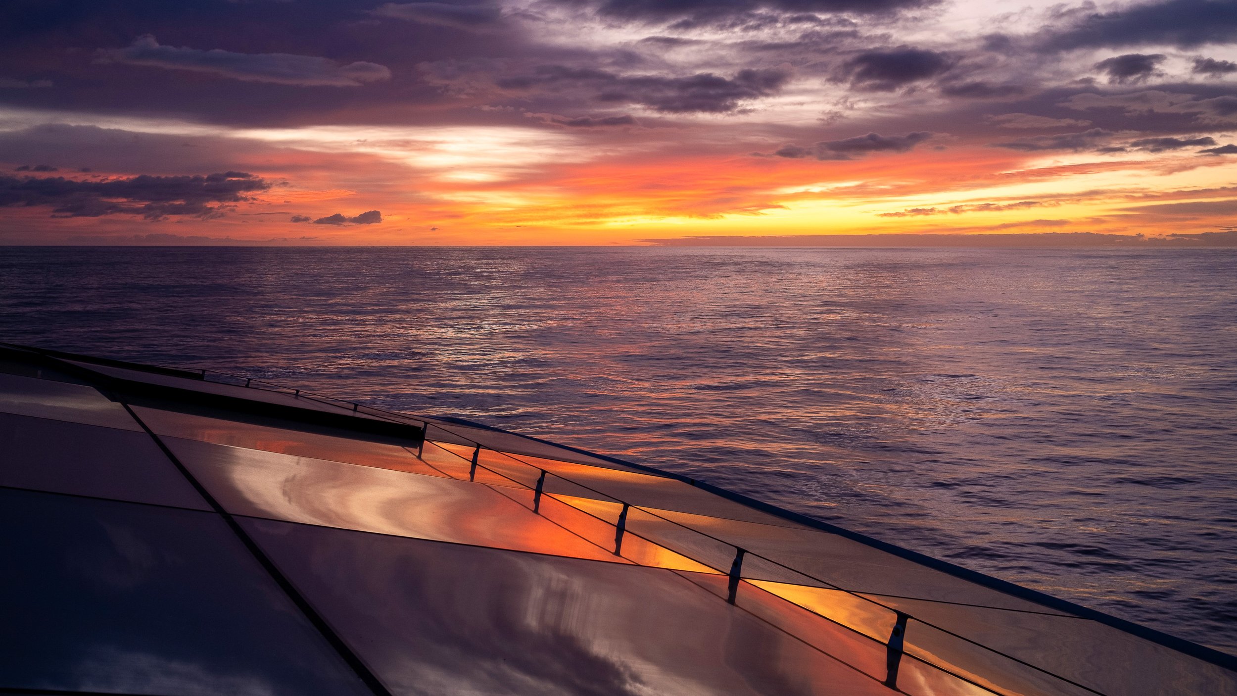 Sunrise on Deck - Pacific Ocean