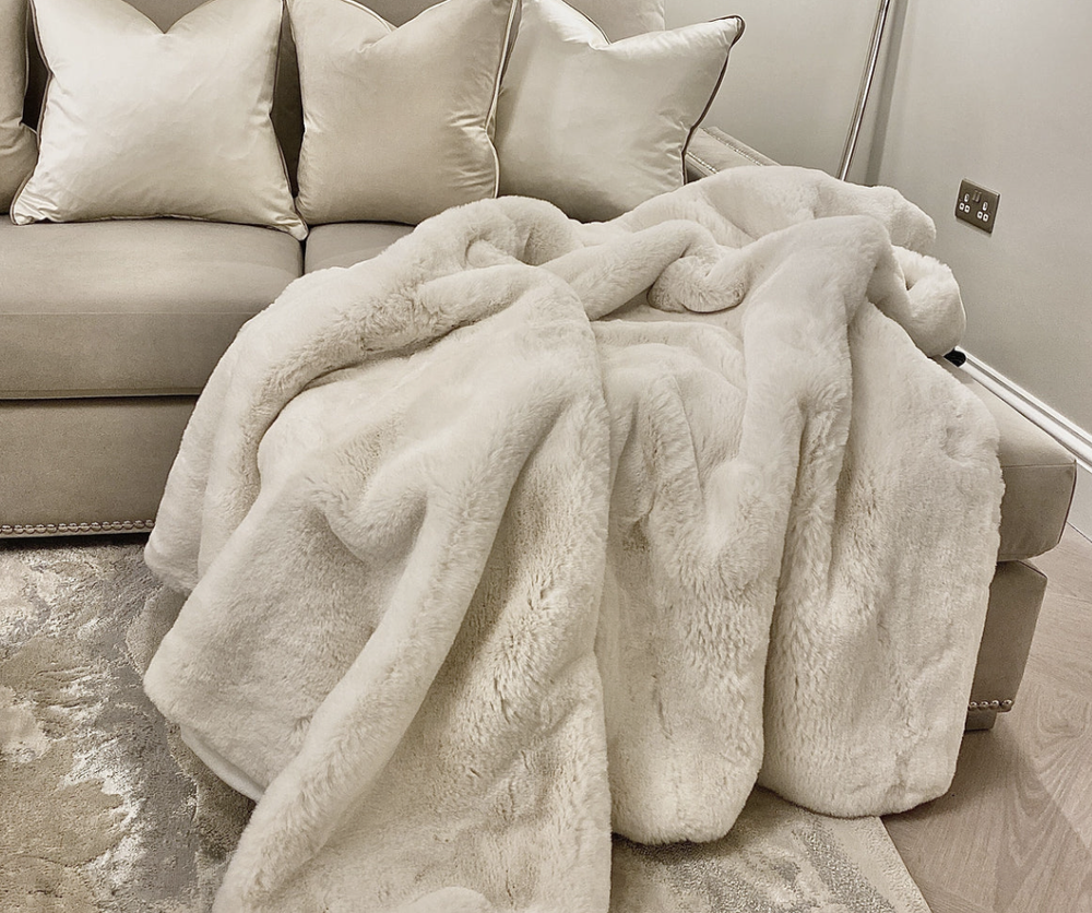 Rowen Homes: Lili Faux Fur Cream Throw - £99.00
