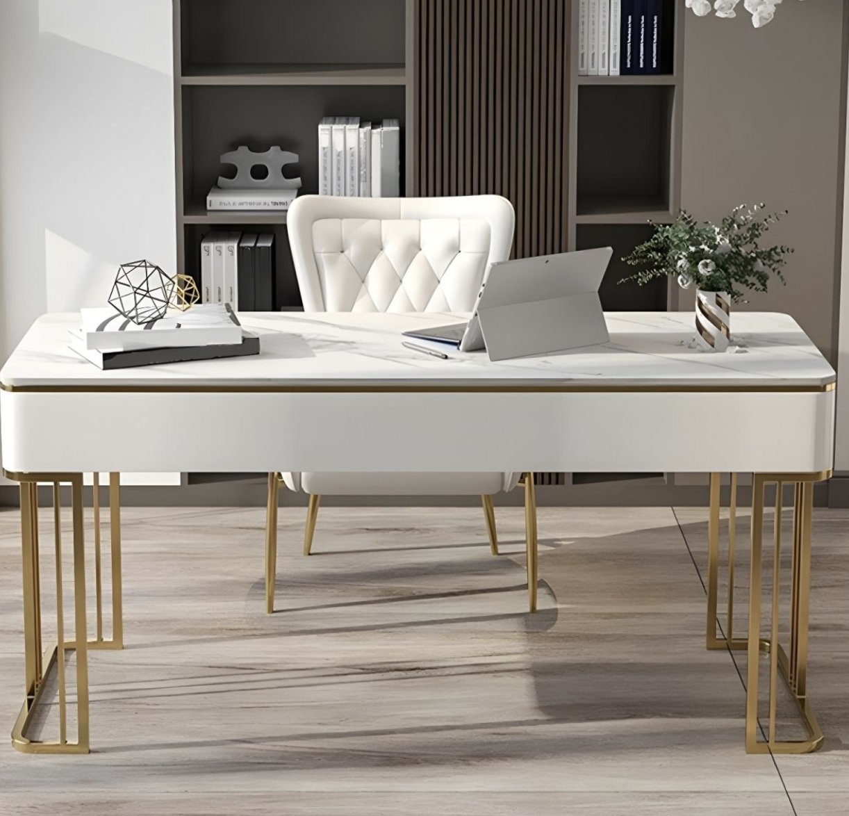 Litfad: White and Gold Office Desk -£1,038.81 