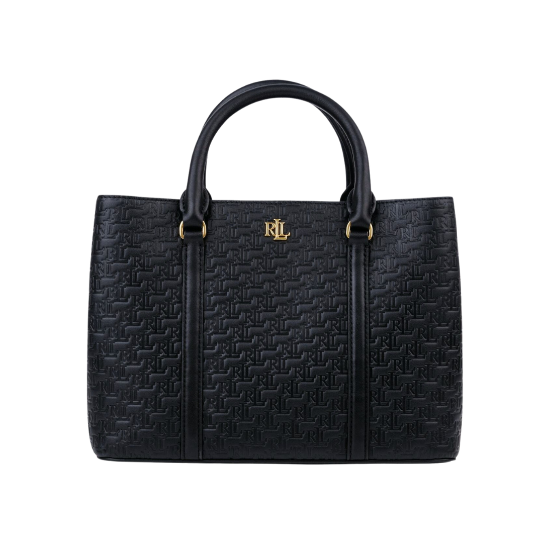 Ralph Lauren: Lauren Ralph Lauren Black Embossed Leather Small Marcy Satchel
- £369.00