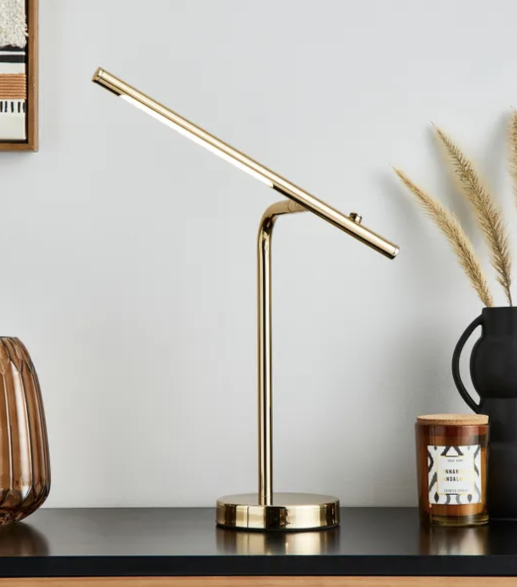 Dunelm: Jackson Gold Integrated LED Dimmable Table Lamp - £55