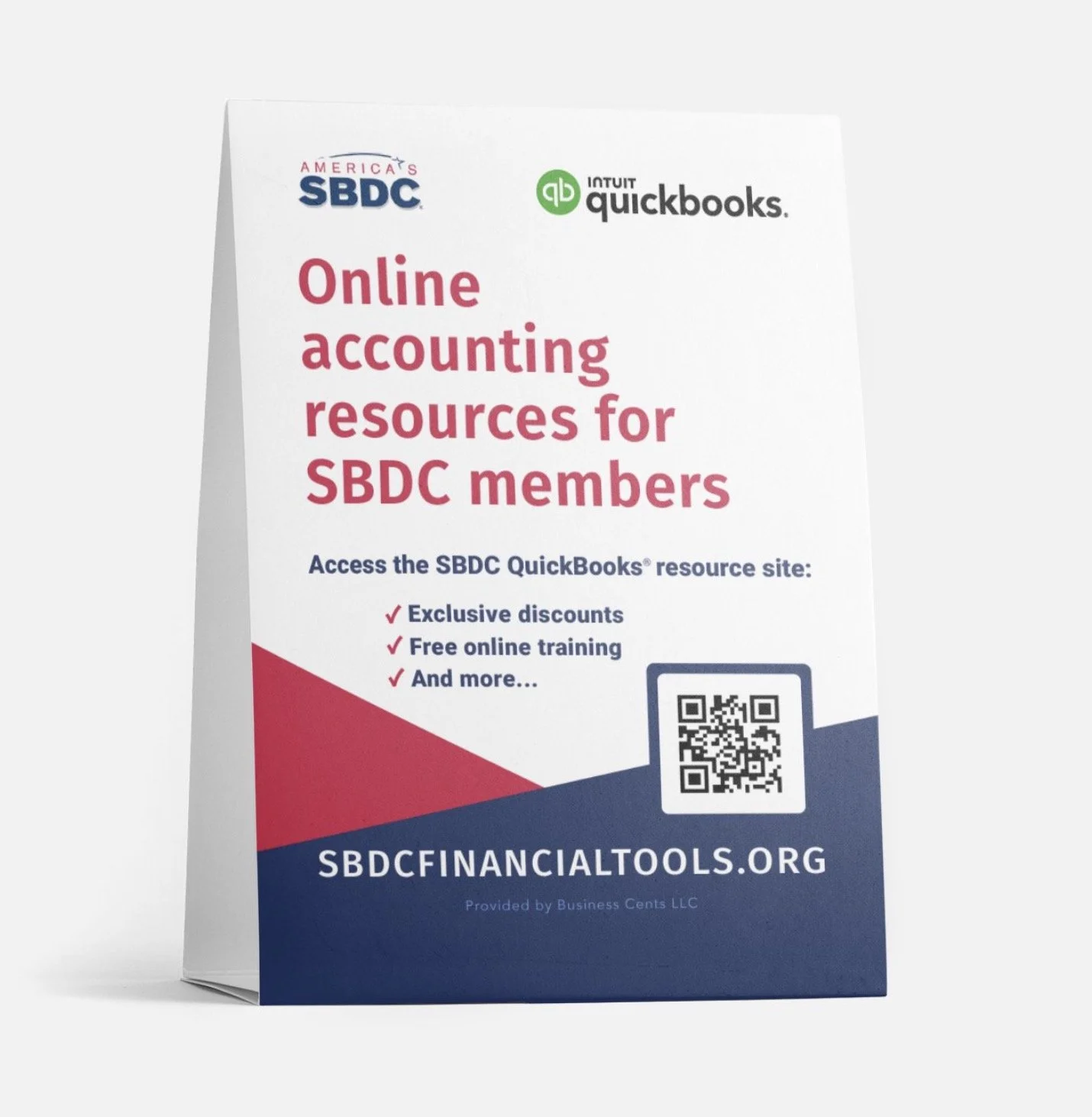 SBDC Resource Website Table Tent Front