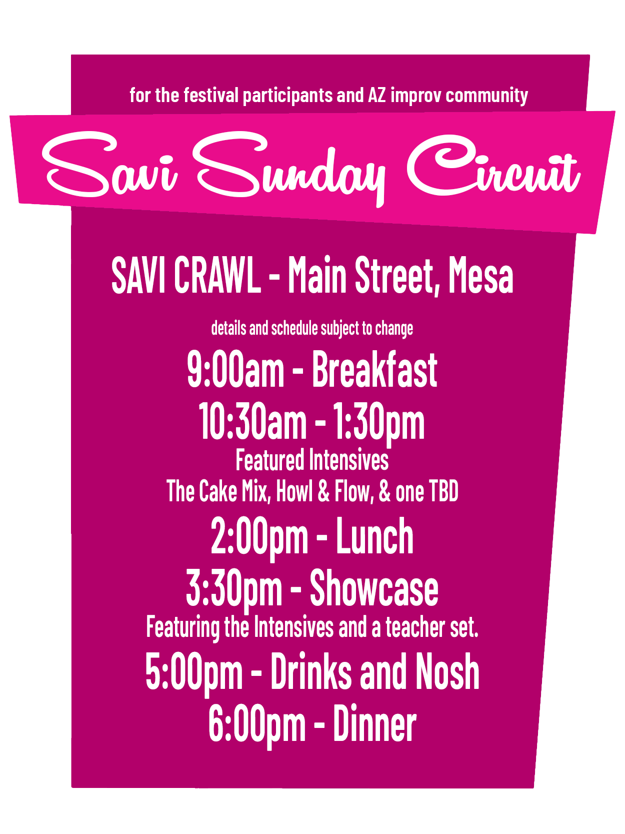SAVI Sunday Circuit and Crawl
