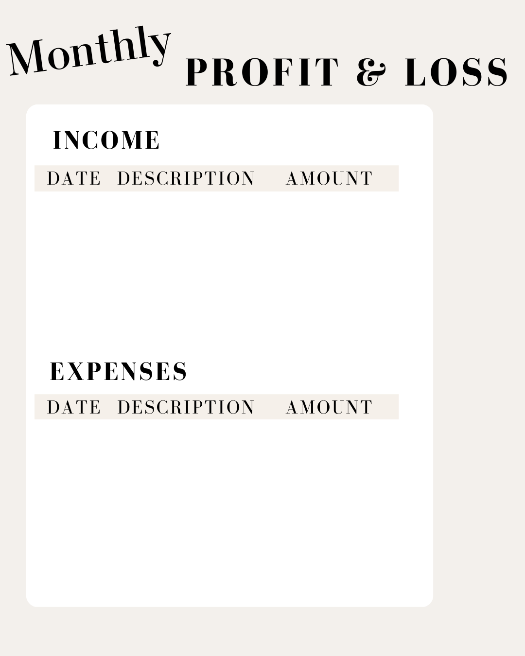 #7 Profit and Loss Statement
