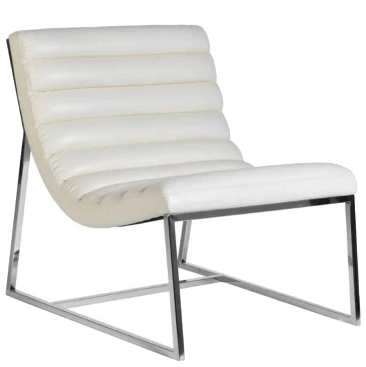 white leather and chrome easy chair