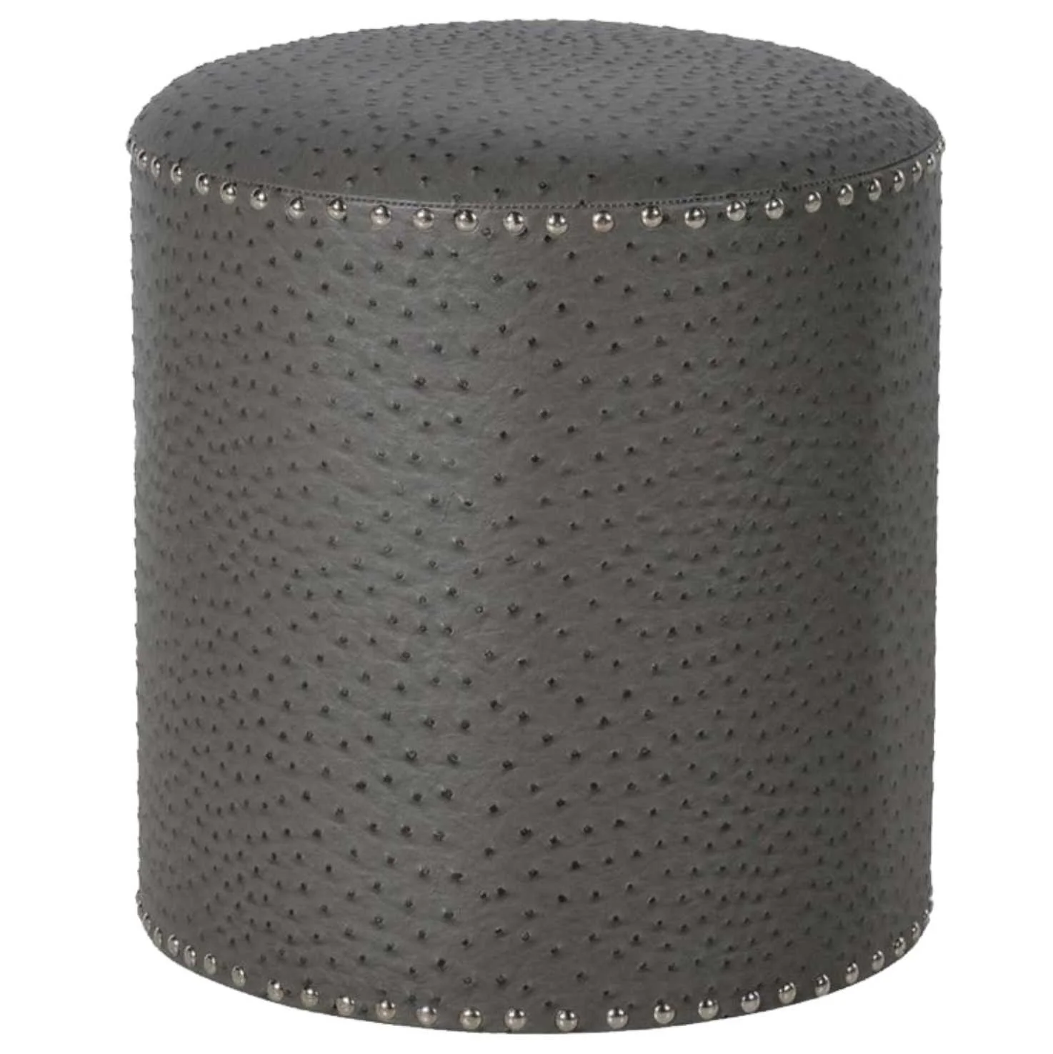 Faux leather dark grey dimpled stool
