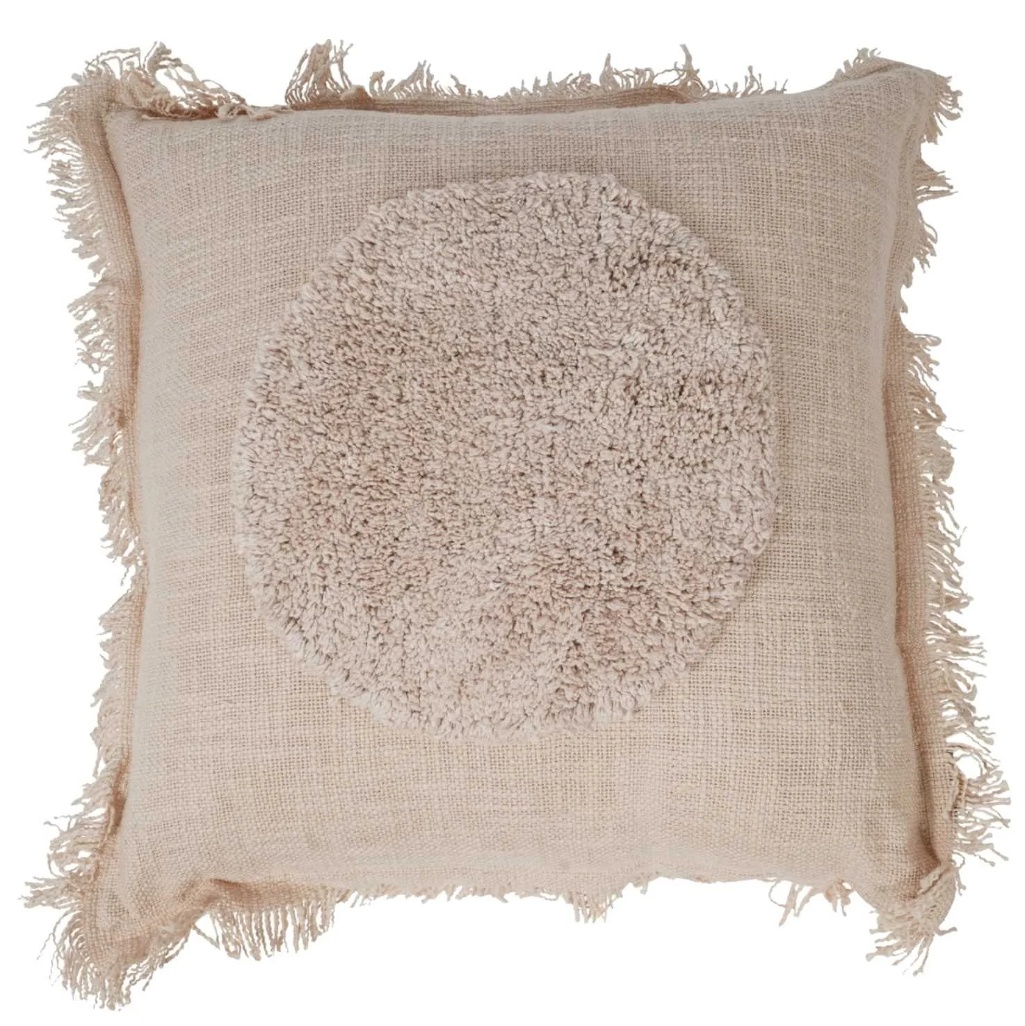 pink cushion with trim