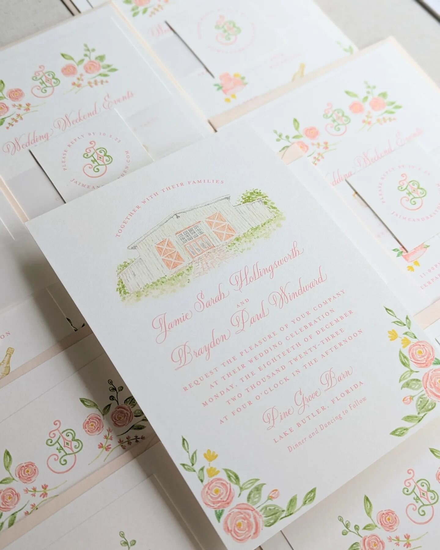 Creating custom watercolor artwork is such a rewarding part of my job as a wedding stationer. I love including an illustration of the wedding venue, especially if it holds special meaning to the couple.