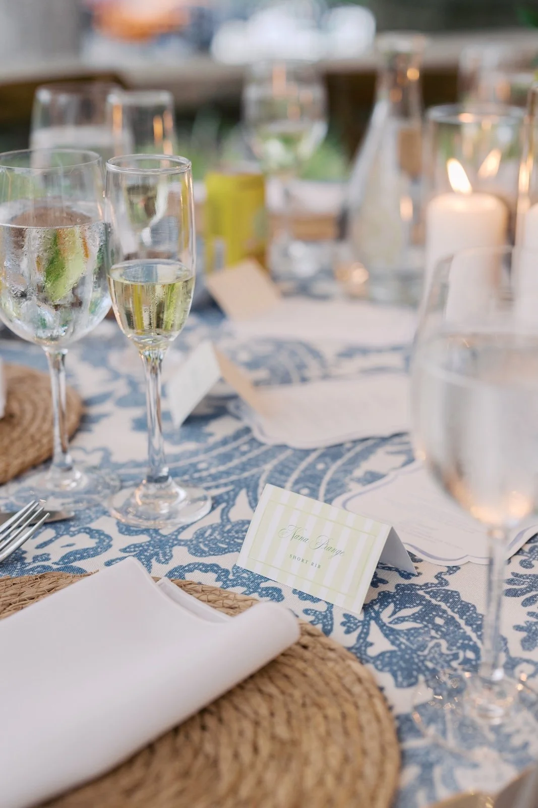 custom wedding reception escort cards, table numbers, and menus