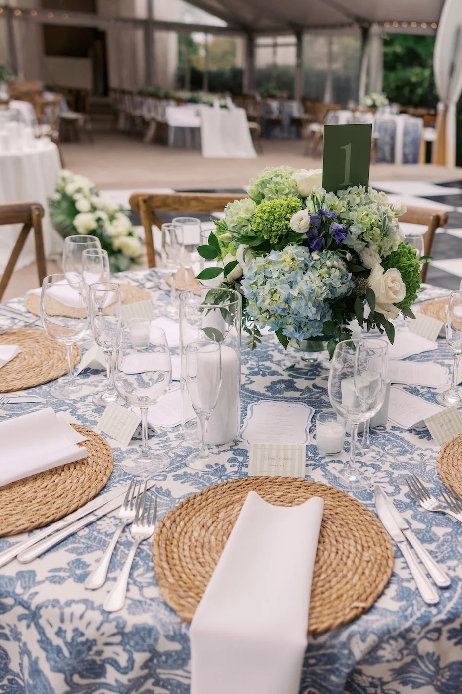 custom wedding reception escort cards, table numbers, and menus
