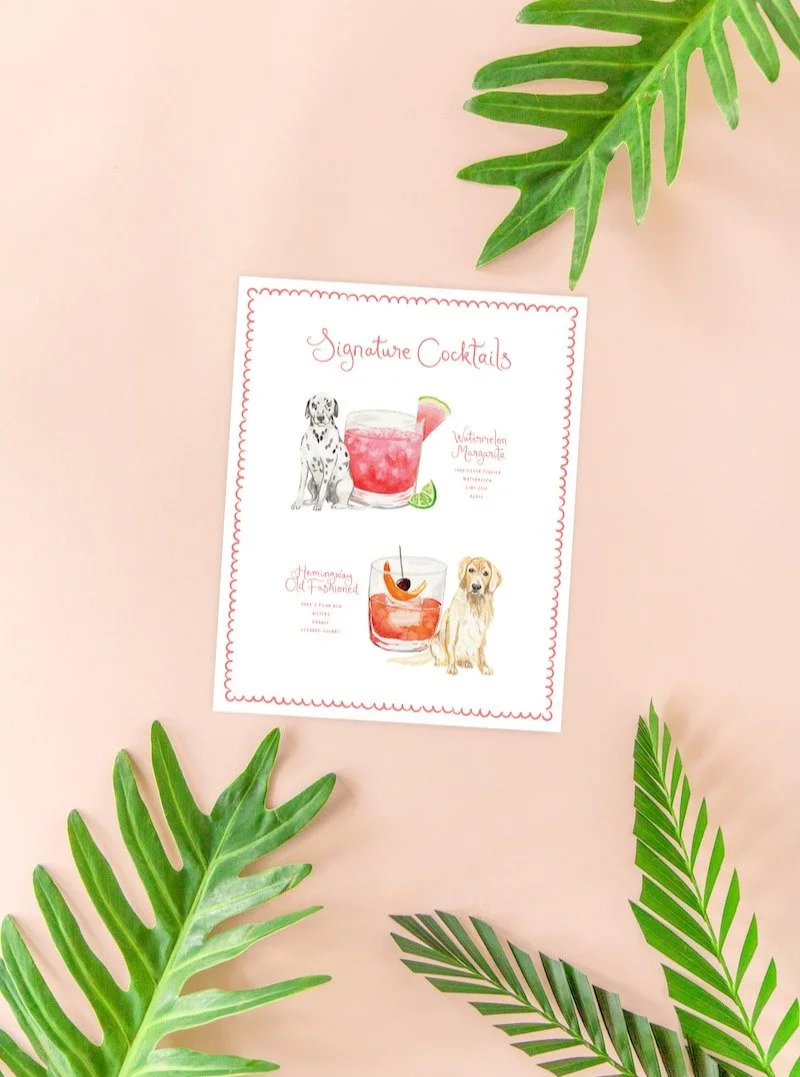 Custom details that tell their story, right down to the drinks. 🍹🐾

For this Key West celebration, I painted their two sweet pups alongside their signature cocktails. Such a fun, personal touch for a weekend full of love.