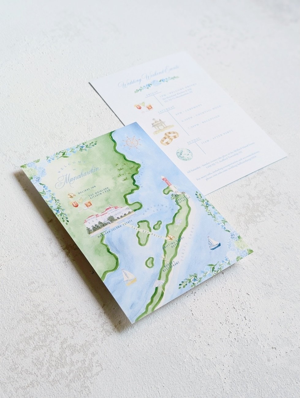 Mallard Island Estate Wedding Watercolor Map