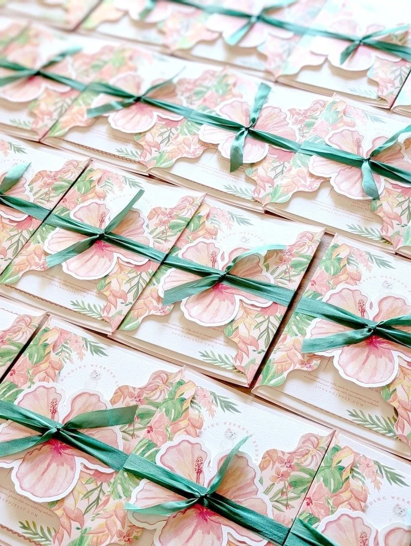 J&amp;J got married at the iconic Versace mansion this past weekend. Designing their invitation suite was a reminder of why I love what I do: thoughtful, personal details brought together to feel like a true keepsake.

Letterpress paired with hand-pa