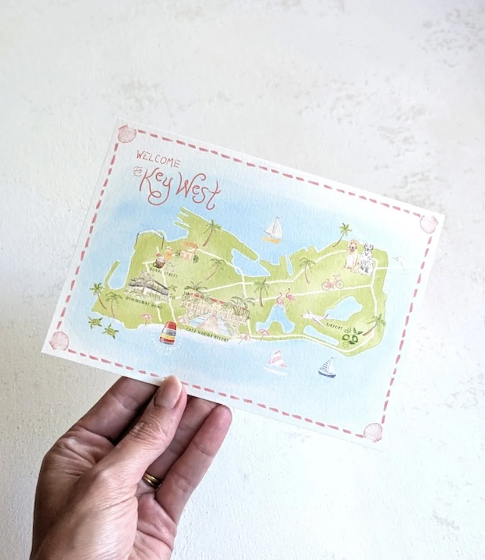 wedding watercolor map Key West