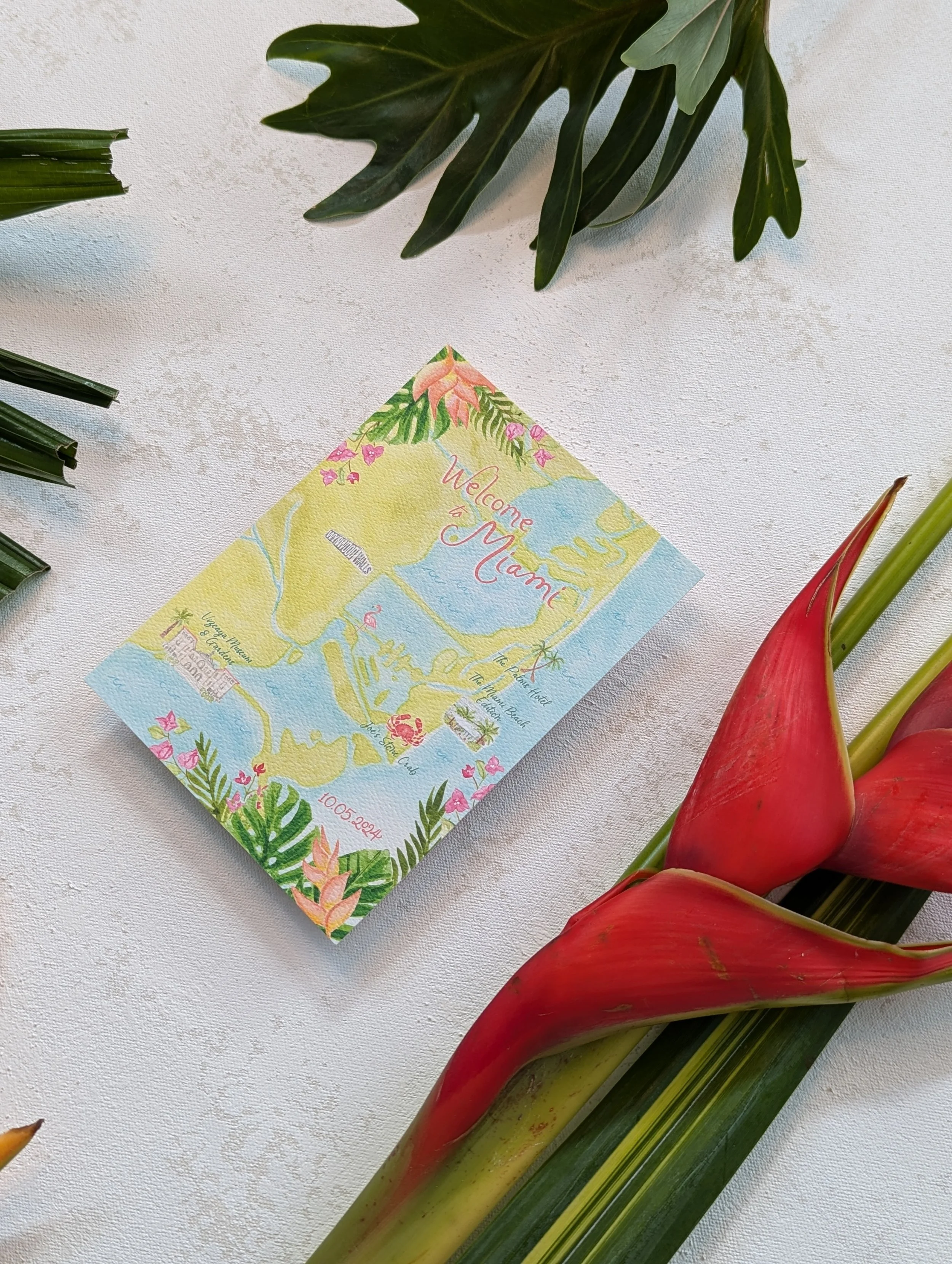 Custom watercolor wedding map