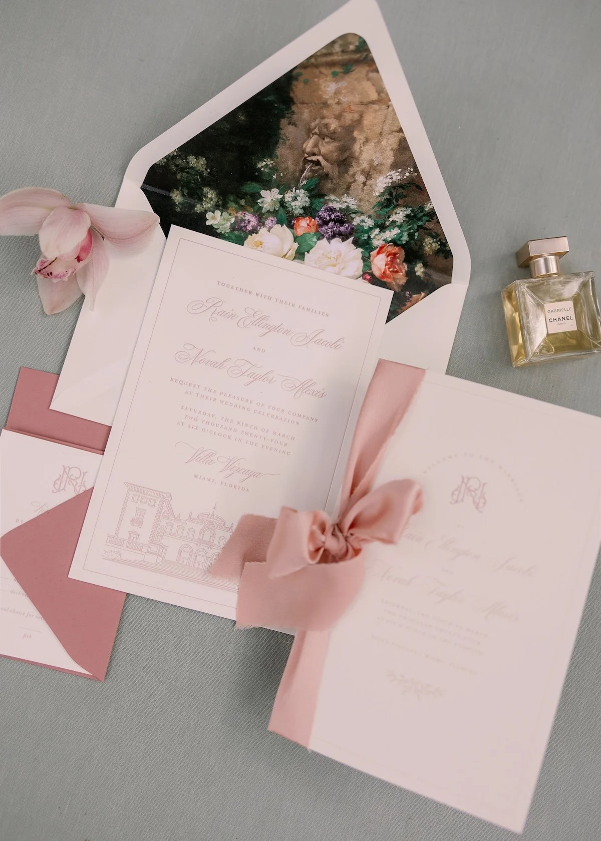 Vizcaya Gardens wedding invitations
