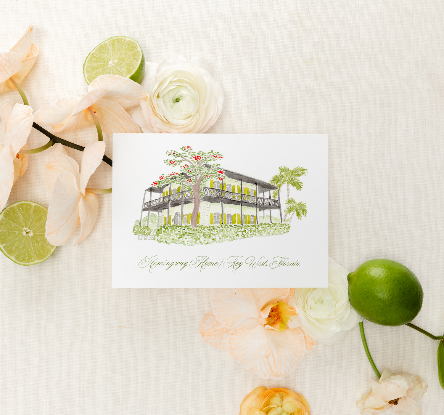 Custom watercolor wedding invitation Austin, TX