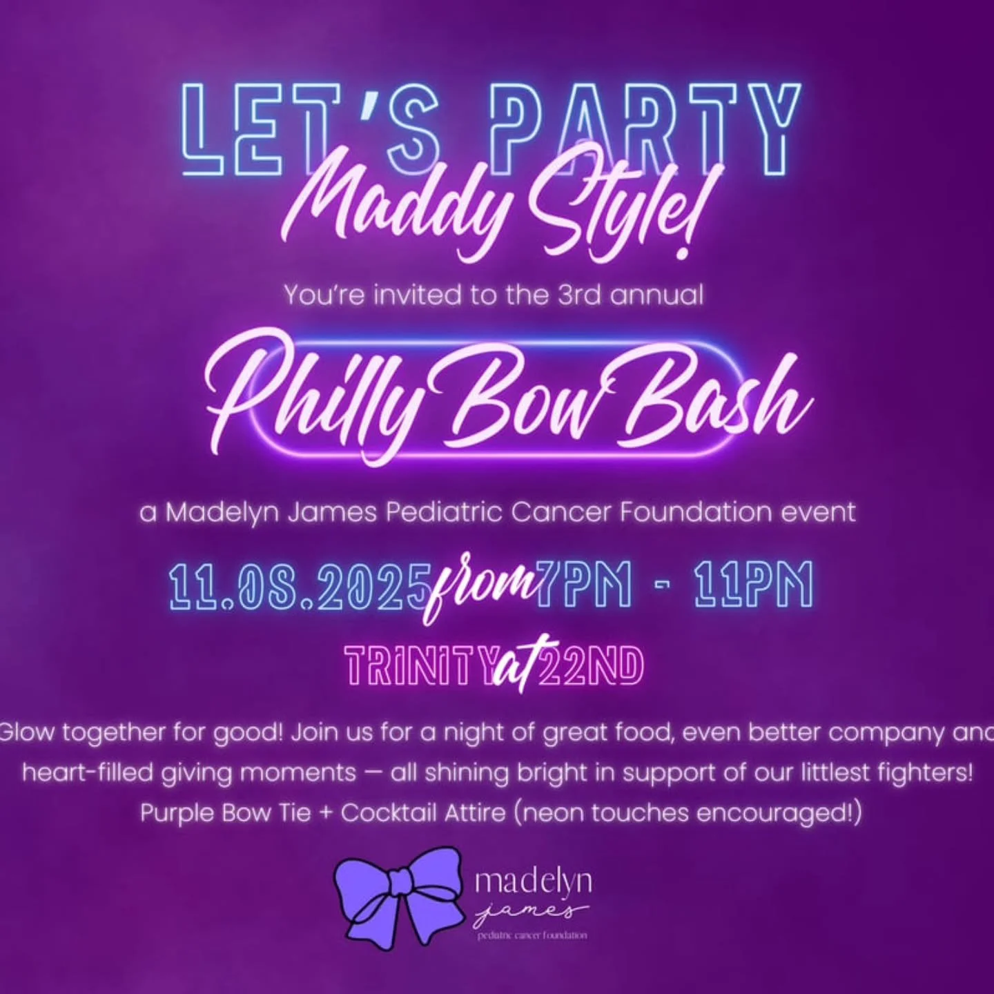 We are honored to be a part of the @madelynjamesfund Philly Bow Bash on November 8th 🎀 This event helps to raise funds to support and help babies and toddlers battling cancer. 

Can't make the event? You can still help by becoming a sponsor or makin