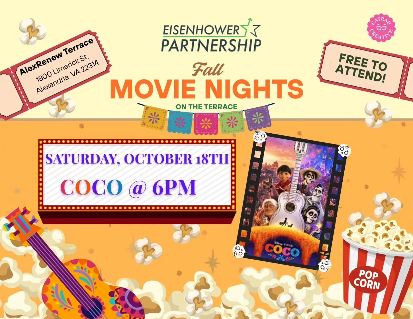 We've got your weekend plans! 🍿📽

What is better than going to the movies, inside a usually very cold and slightly sticky movie theater? Going to FREE movies with the entire gang, on a beautiful fall day 🍂 outside in fresh air!

@eisenhowerpartner