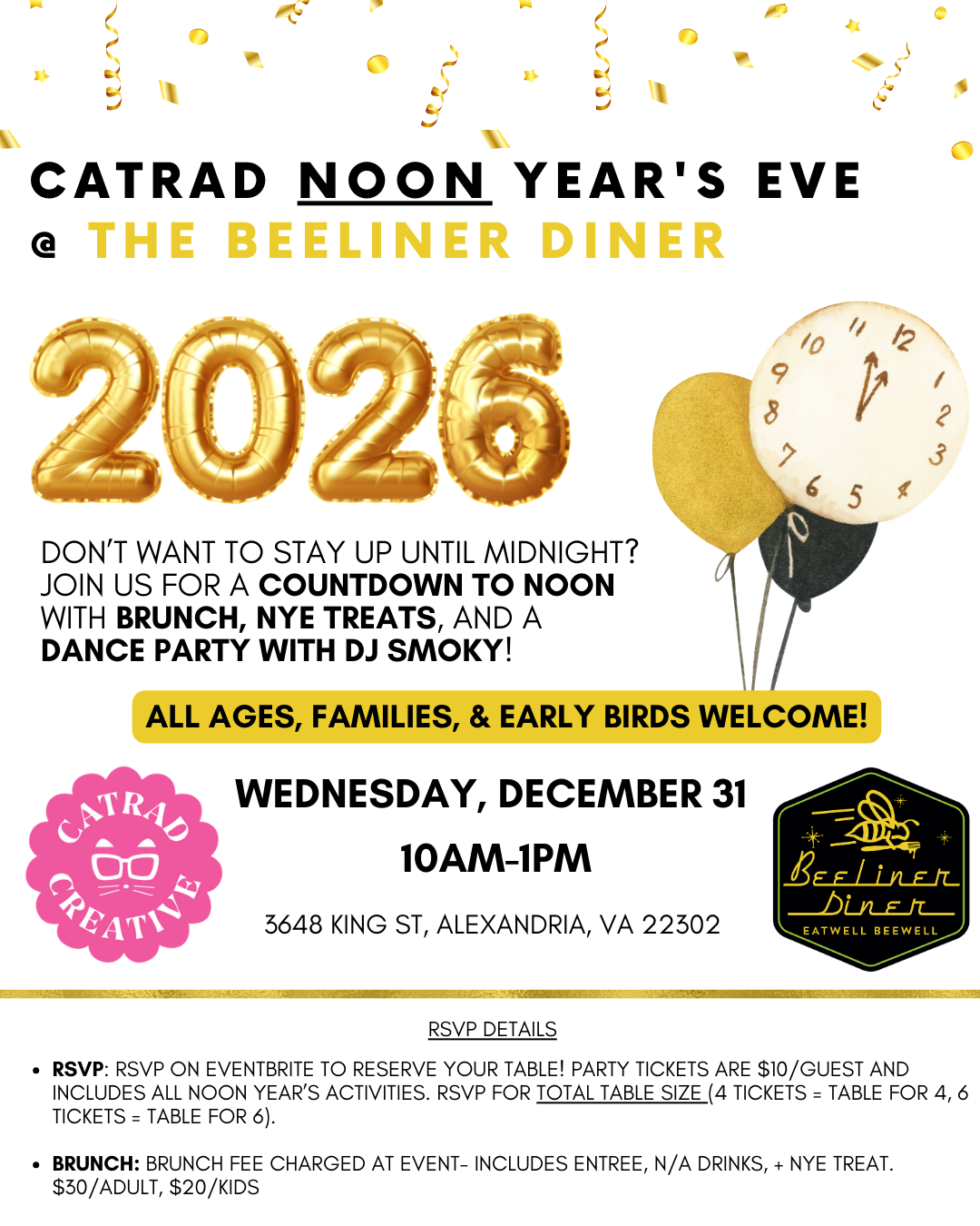Noon Year's Eve @ BeeLiner Diner